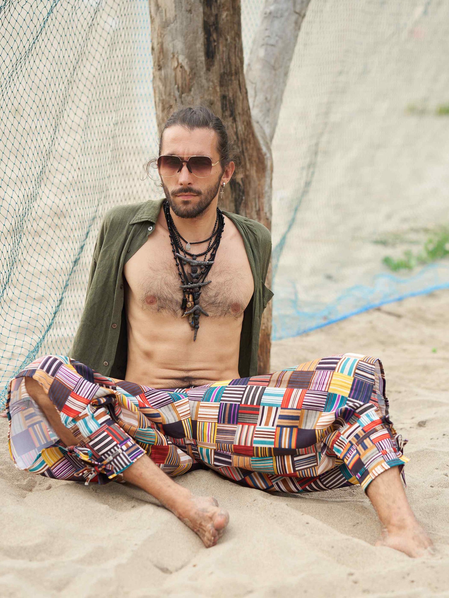 Buy Men's Geometric Genie Bohemian Hippy Balloon Harem Pants For Dance Yoga Travel