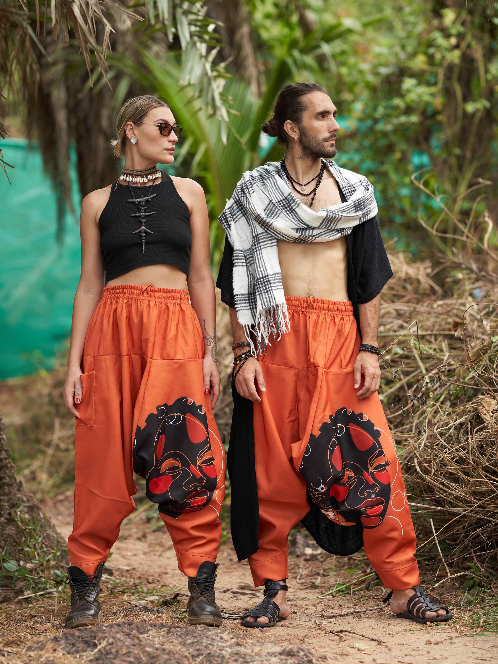Buy PEACH PEBBLE Harem Pants Hippie Yoga Pilate Pants 100% Cotton Pants,  Bricks, One Size at Amazon.in