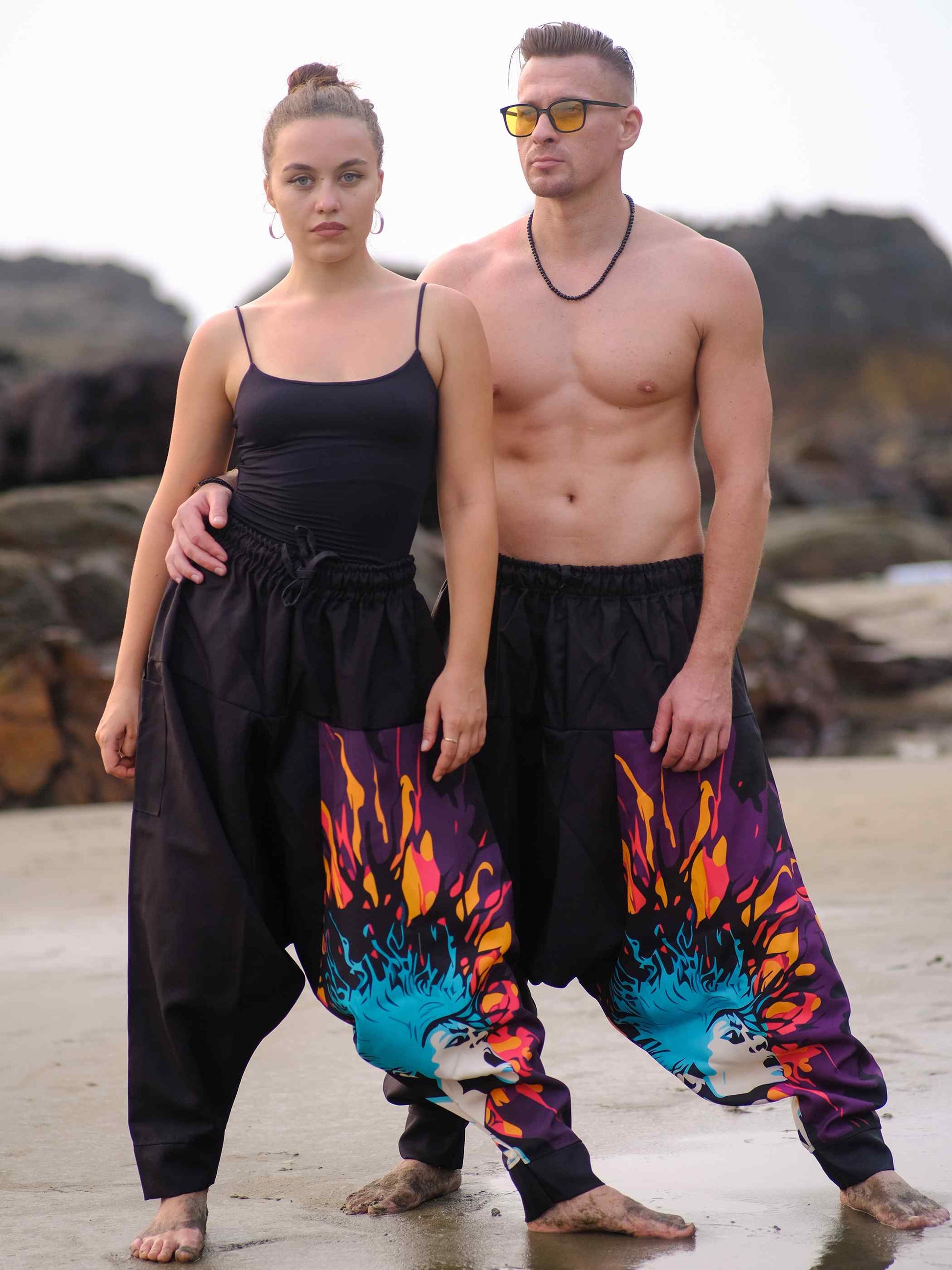 Men's Flame Fusion Afghani Bohemian Harem Pants For Travel Dance Yoga