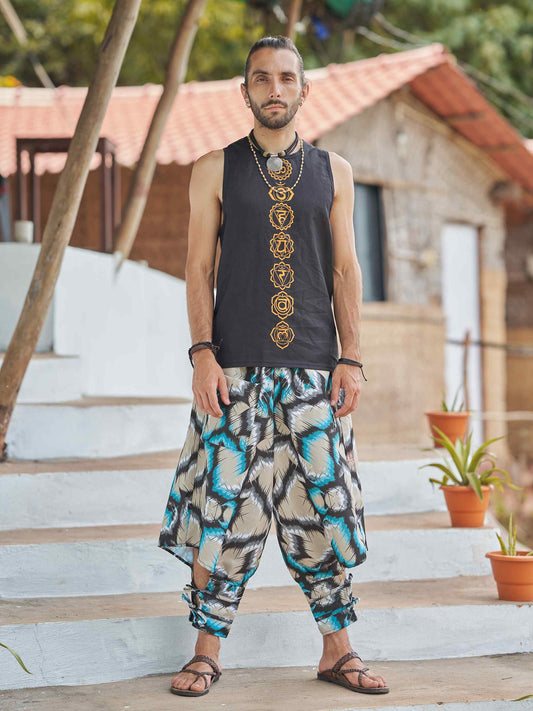 Buy Men's Tie Dye Look Bohemian Hippy Harem Pants For Yoga Travel Dance