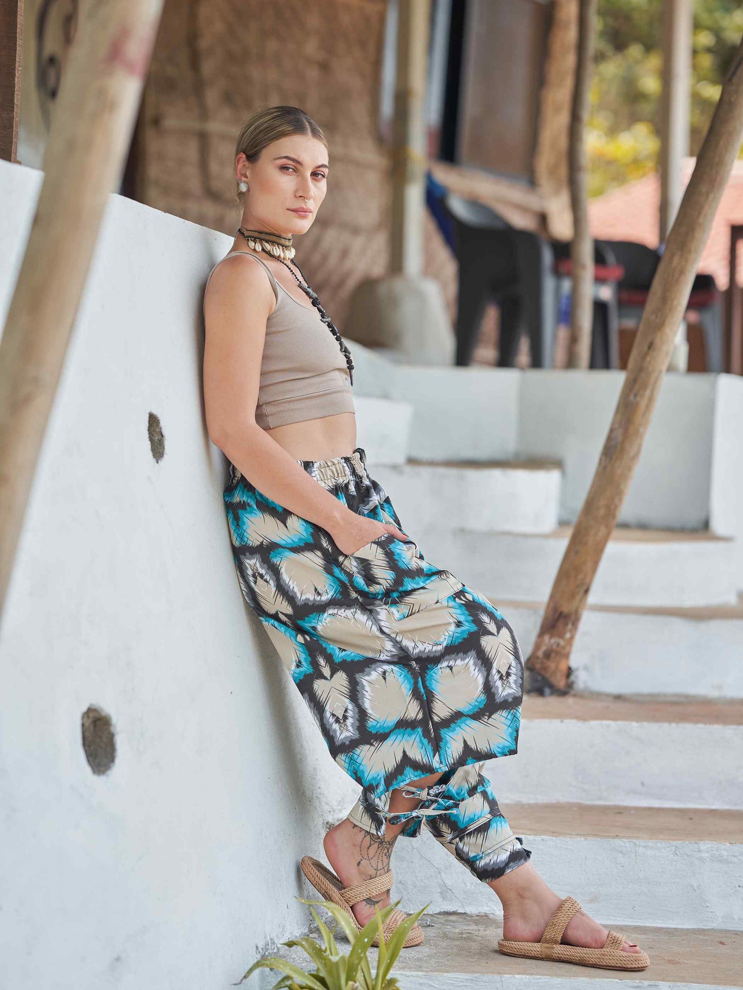 Buy Women's Tie Dye Look Bohemian Hippy Harem Pants For Yoga Travel Dance
