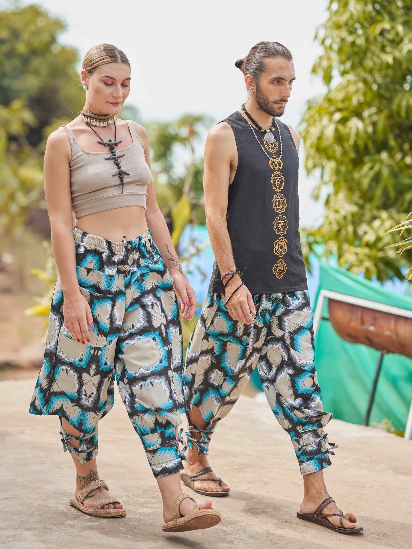 Buy Men's Tie Dye Look Bohemian Hippy Harem Pants For Yoga Travel Dance
