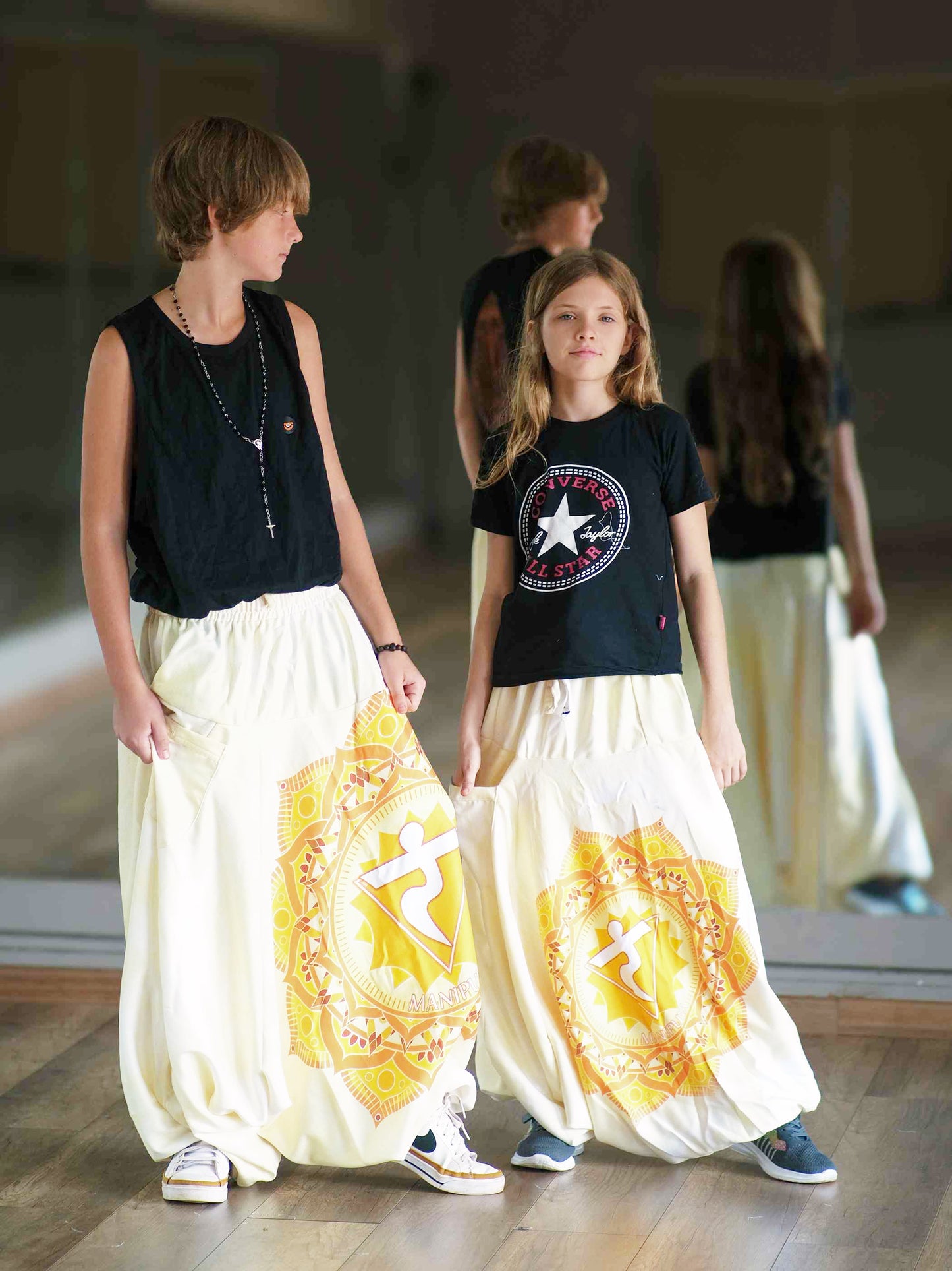 Girl's Kids Mandala Print Dhoti Balloon Harem Pants For Dance