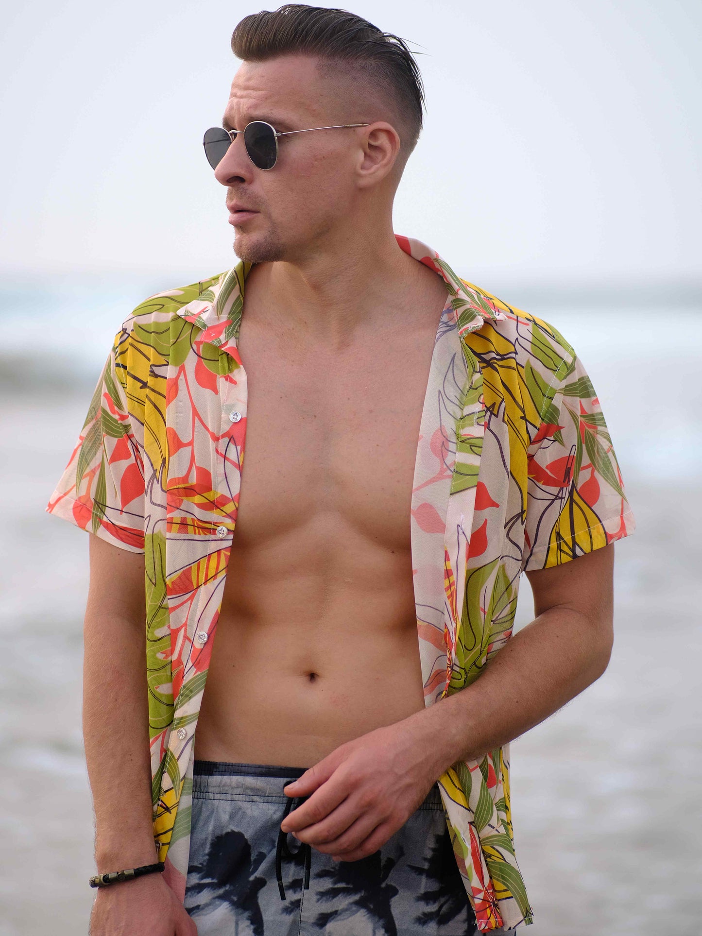 Men's Forest Inspired Printed Goa Beach Travel Shirt