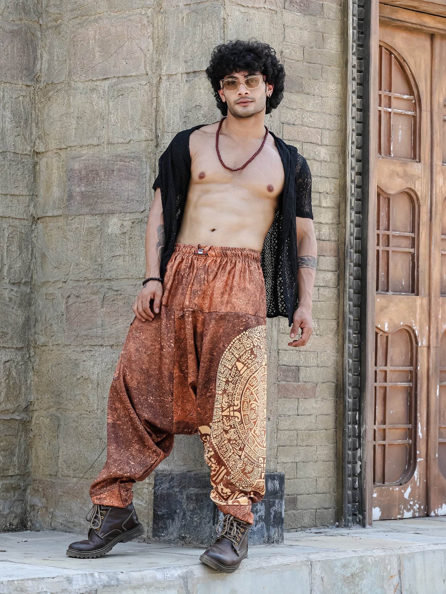 Men's Hippy Baggy Aladdin Dhoti Harem Pants For Travel Dance Yoga