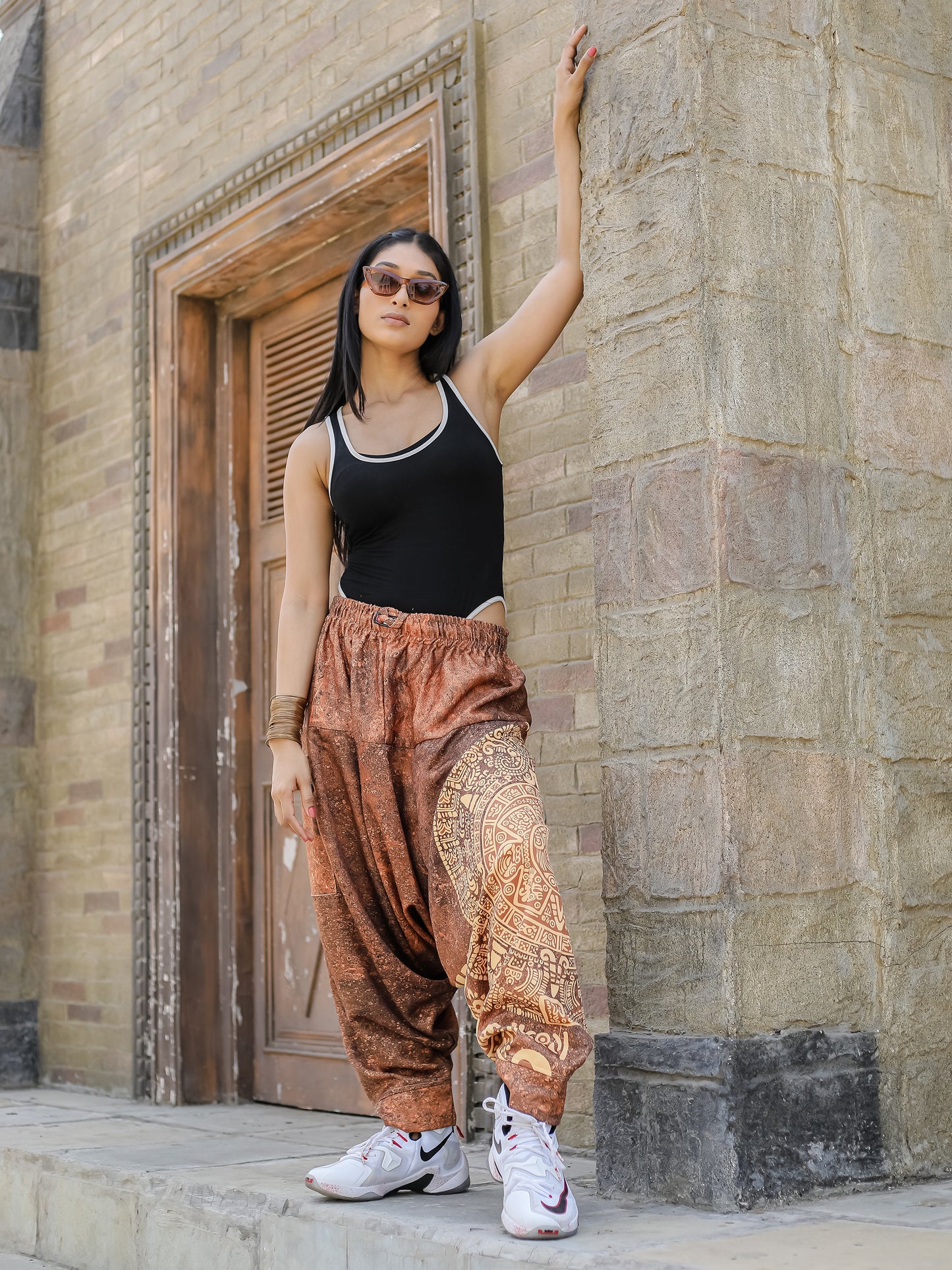 Women's Hippy Baggy Aladdin Dhoti Harem Pants For Travel Dance Yoga