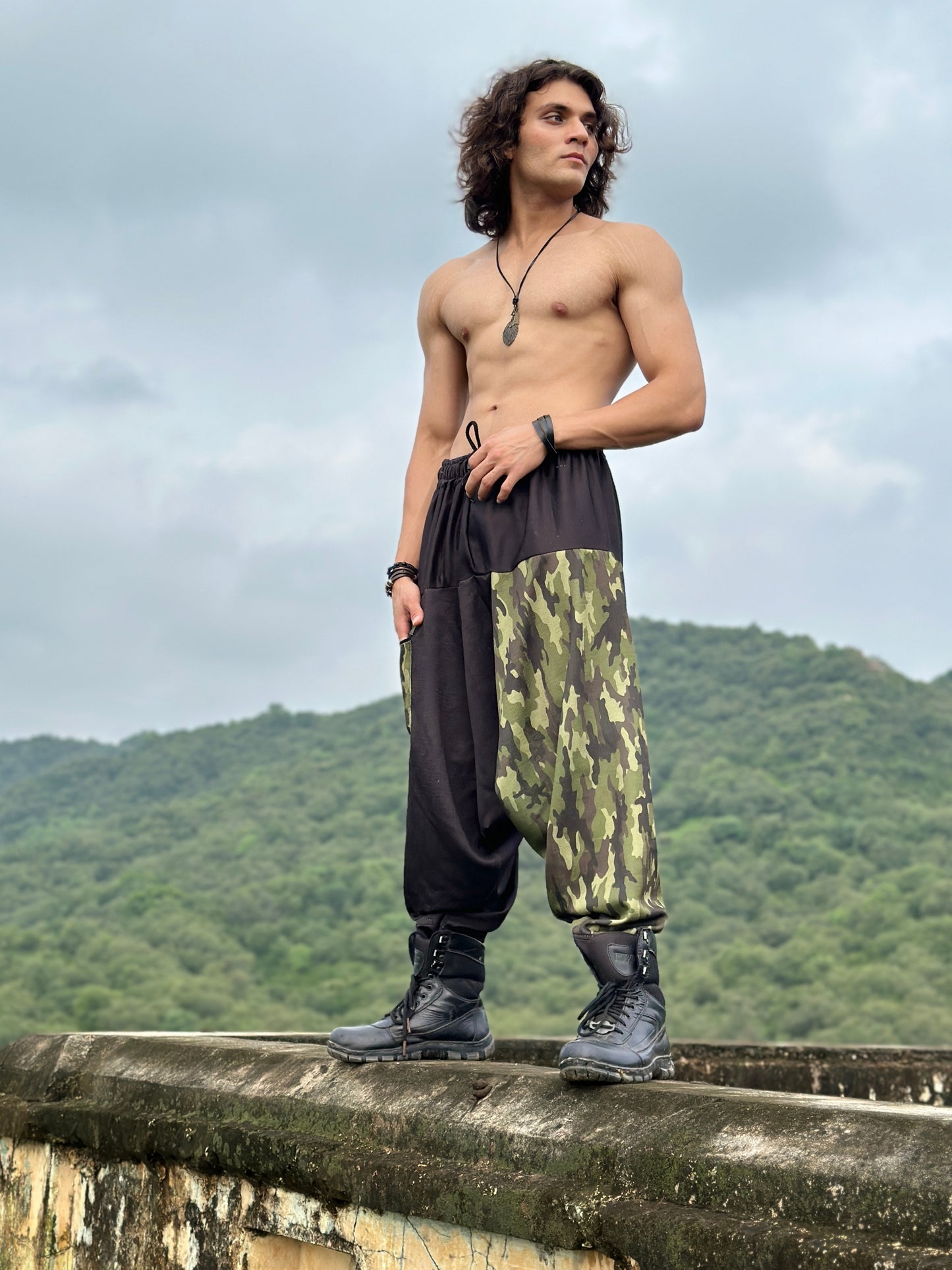 Men's Harem Pants For Travel Yoga Dance | Camouflage Military CAMO Print