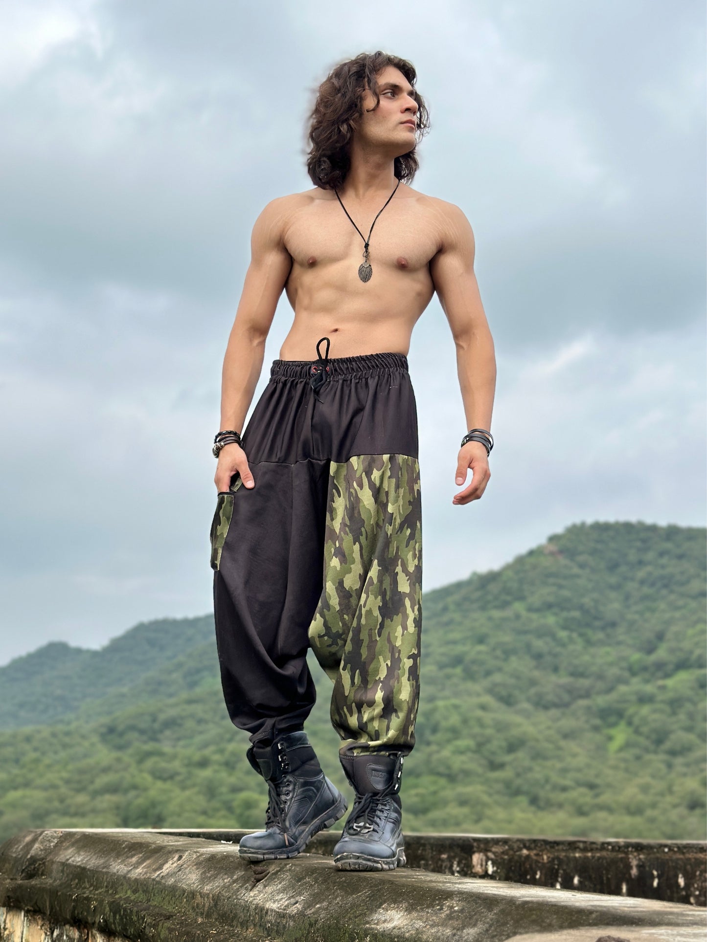 Men's Harem Pants For Travel Yoga Dance | Camouflage Military CAMO Print