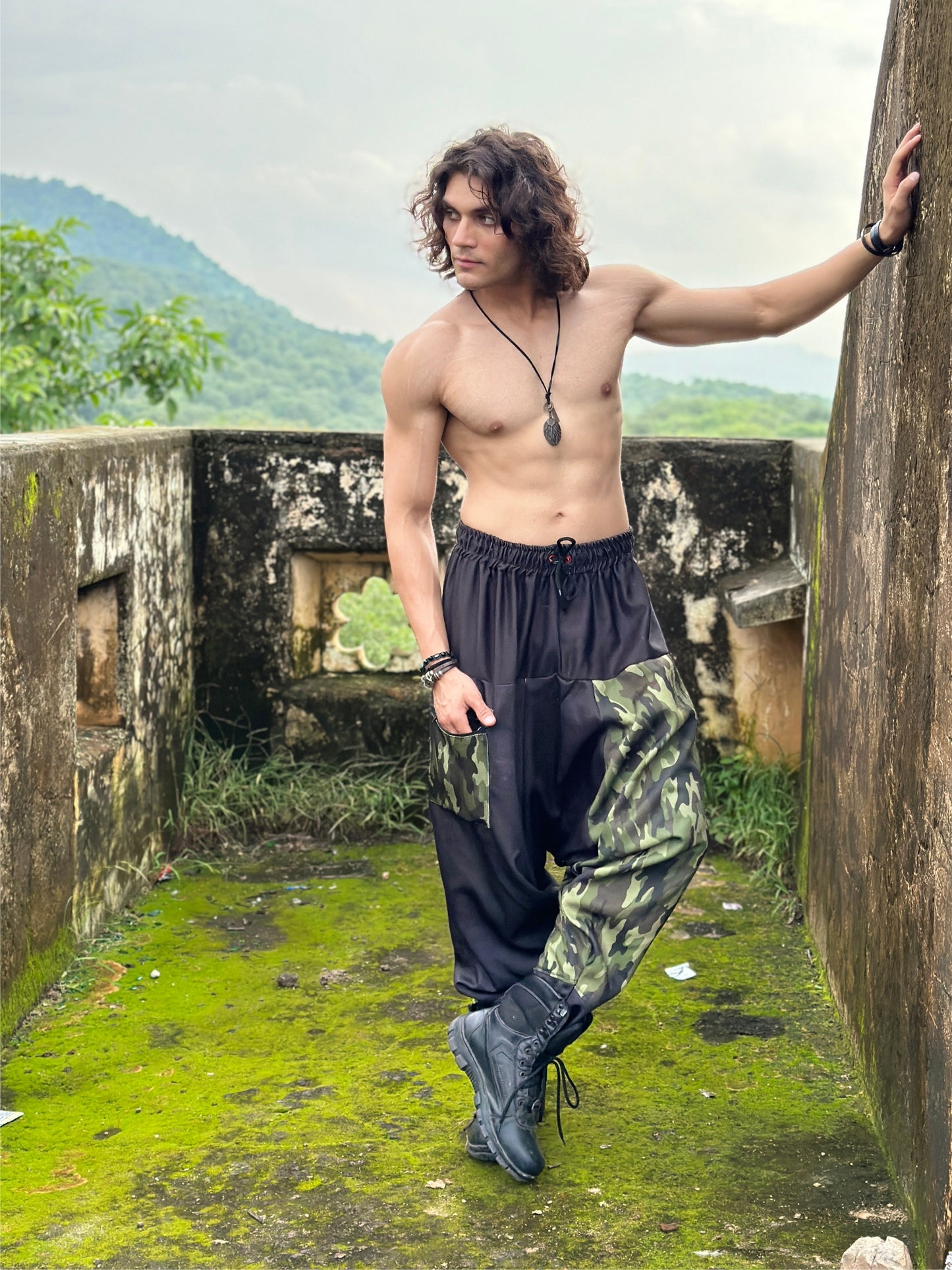 Men's Harem Pants For Travel Yoga Dance | Camouflage Military CAMO Print