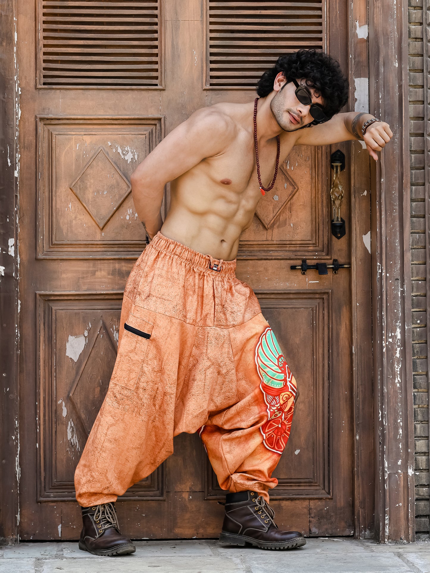 Men's Aries Print Baggy Balloon Harem Pant