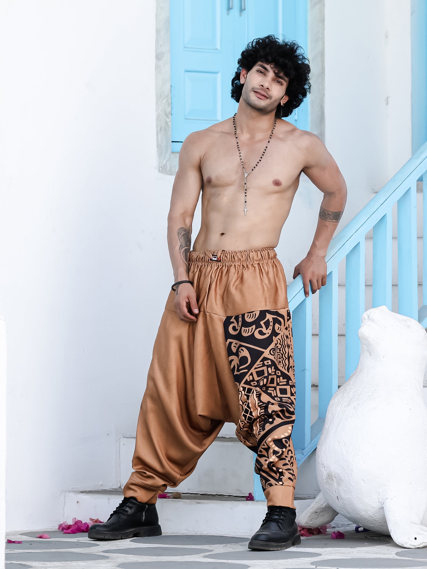 Men's Tribal Print Bohemian Hippy Harem Pants For Dance Travel Yoga