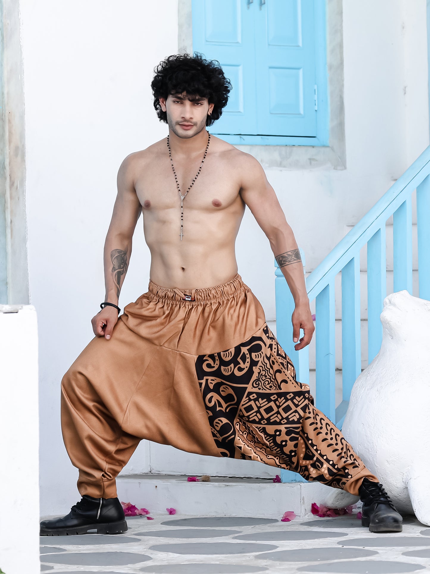 Men's Tribal Print Bohemian Hippy Harem Pants For Dance Travel Yoga