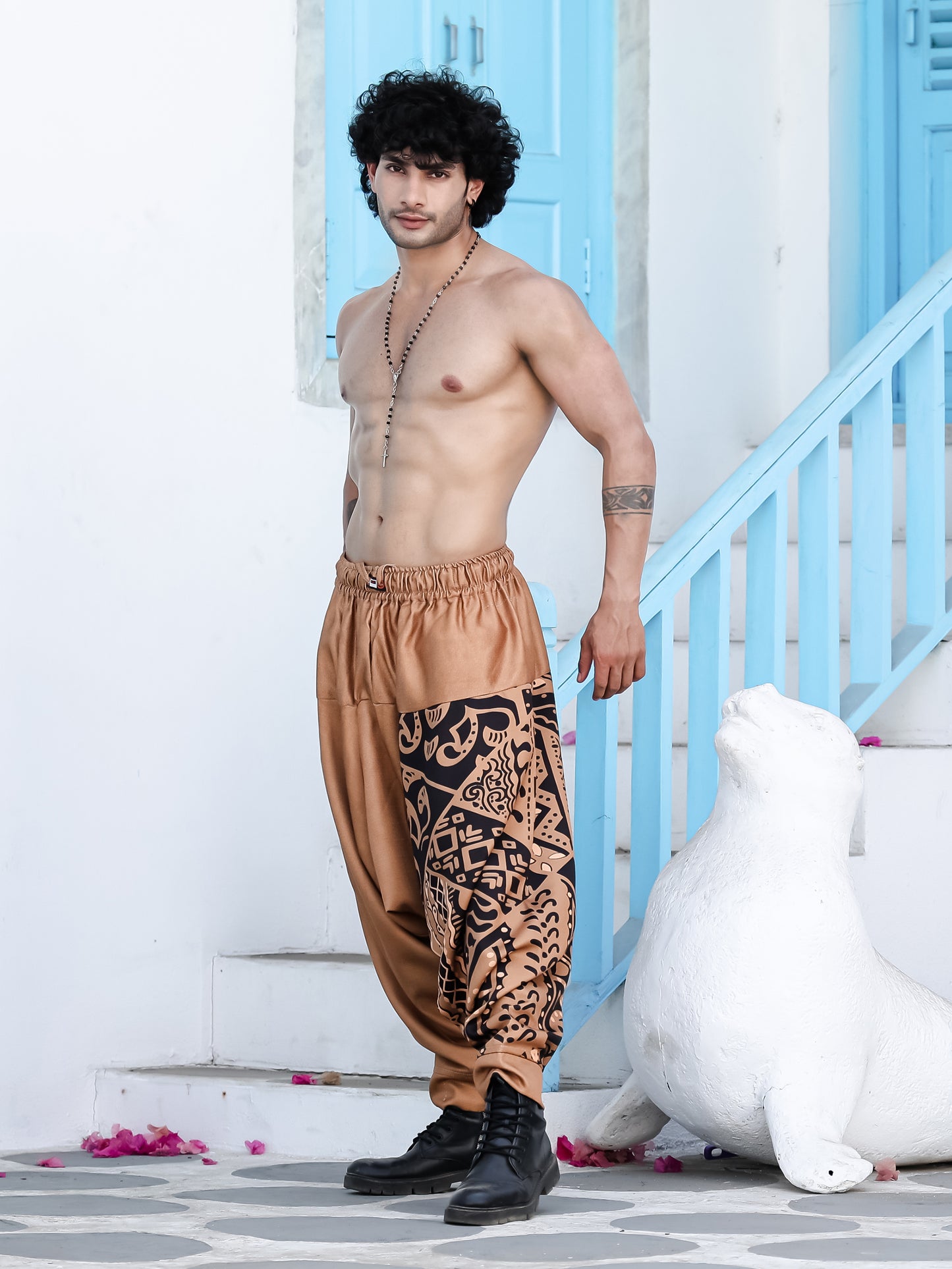 Men's Tribal Print Bohemian Hippy Harem Pants For Dance Travel Yoga