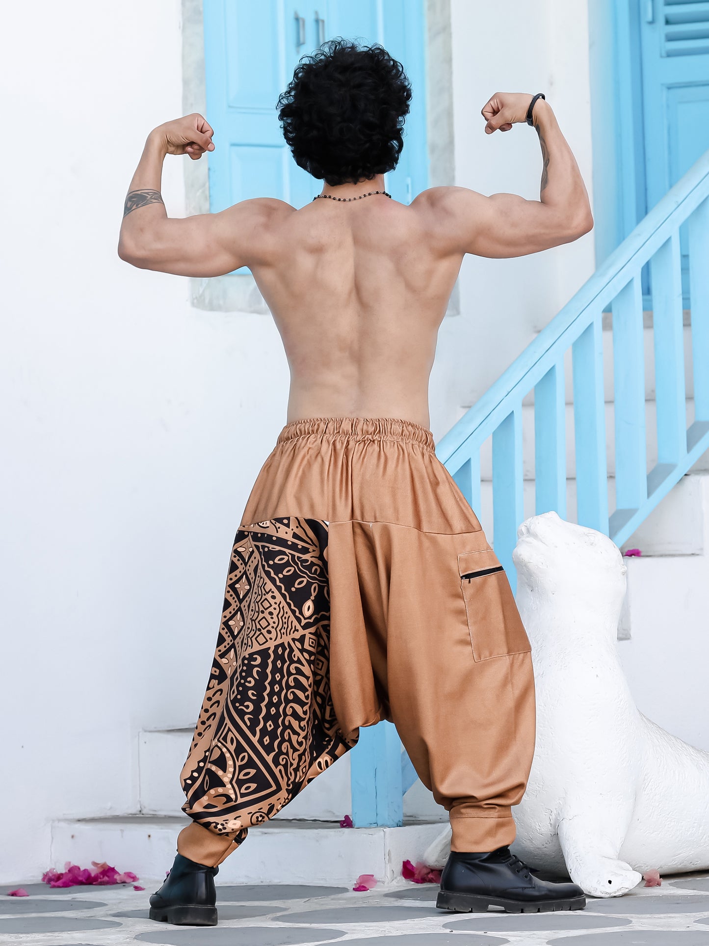 Men's Tribal Print Bohemian Hippy Harem Pants For Dance Travel Yoga