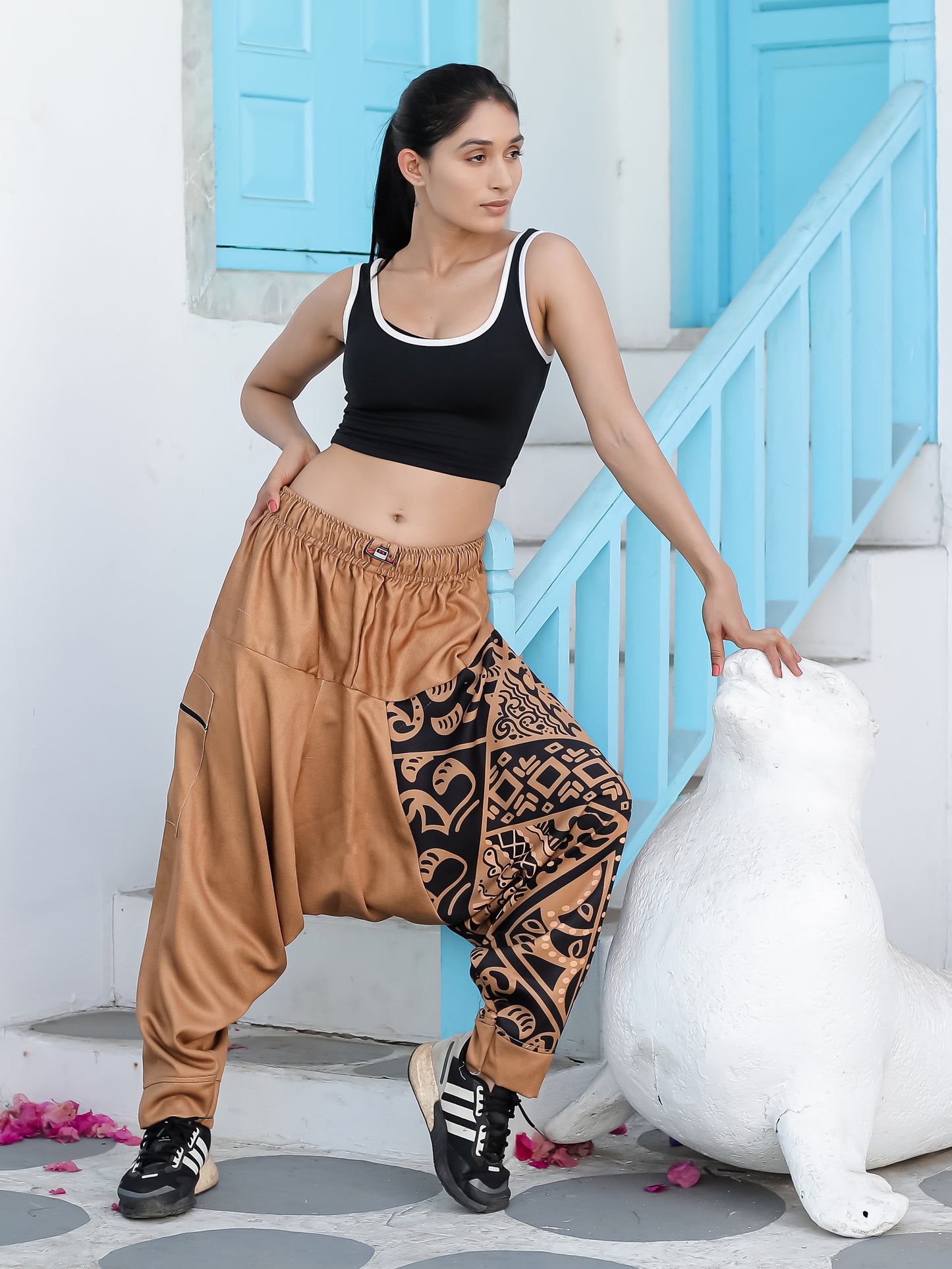 Women's Tribal Print Bohemian Hippy Harem Pants For Dance Travel Yoga