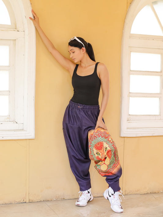 Women's Lion Print Baggy Aladdin Bohemian Harem Pants For Travel Dance Yoga