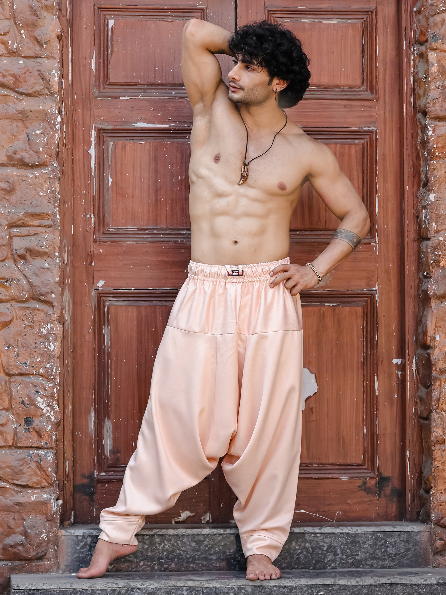 Men's Yog Inspired Baggy Balloon Aladdin Harem Pants For Yoga Travel Dance