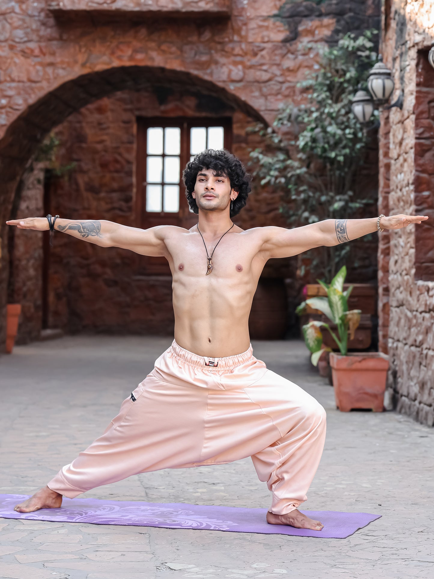 Men's Yog Inspired Baggy Balloon Aladdin Harem Pants For Yoga Travel Dance