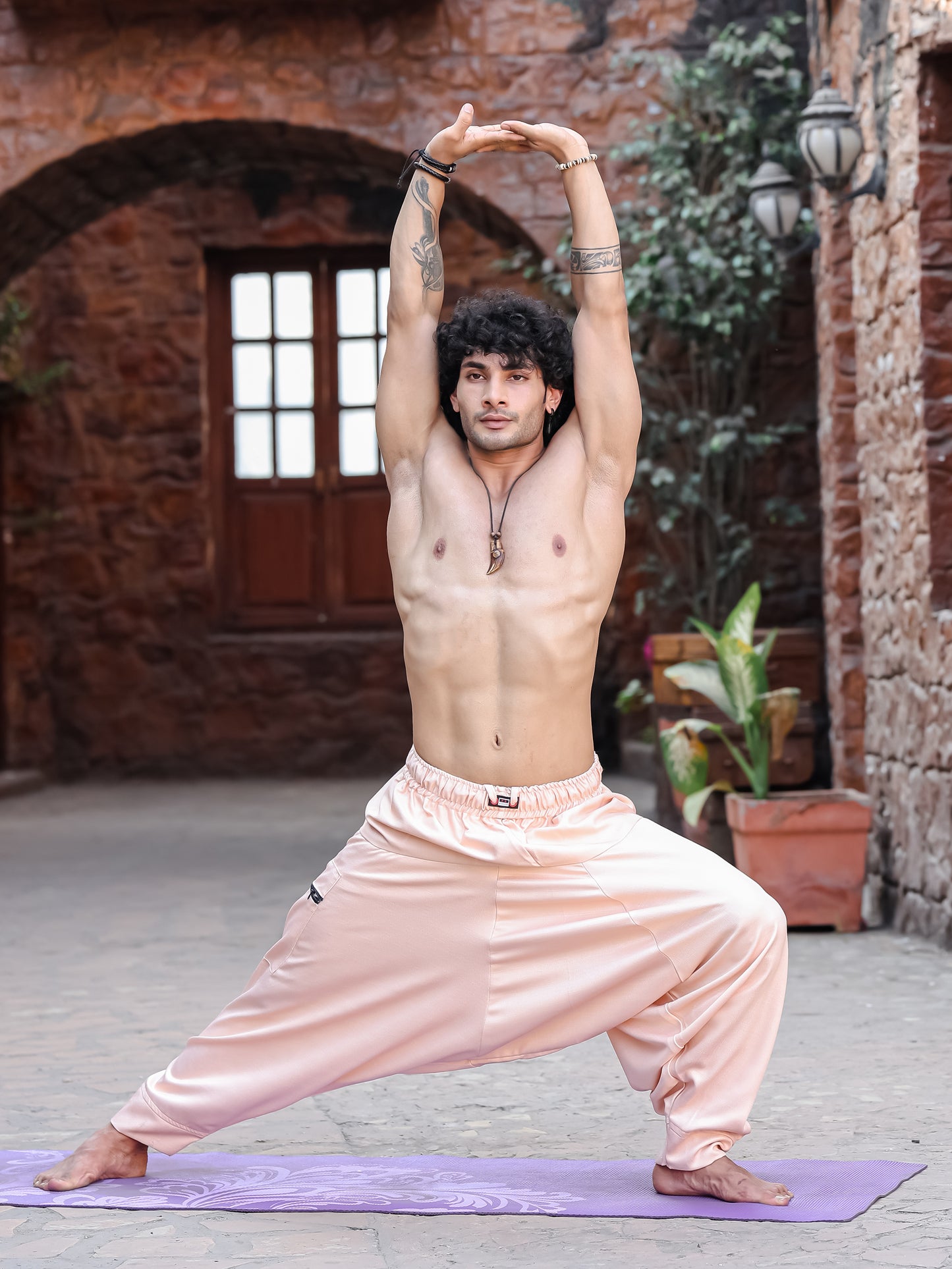 Men's Yog Inspired Baggy Balloon Aladdin Harem Pants For Yoga Travel Dance