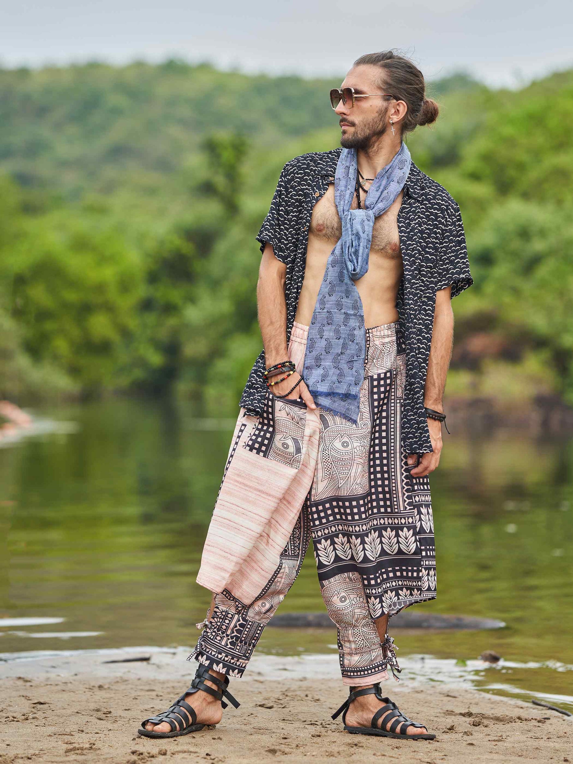 Buy Men's Artistic Tribal Harem Pants for Travel Dance Yoga