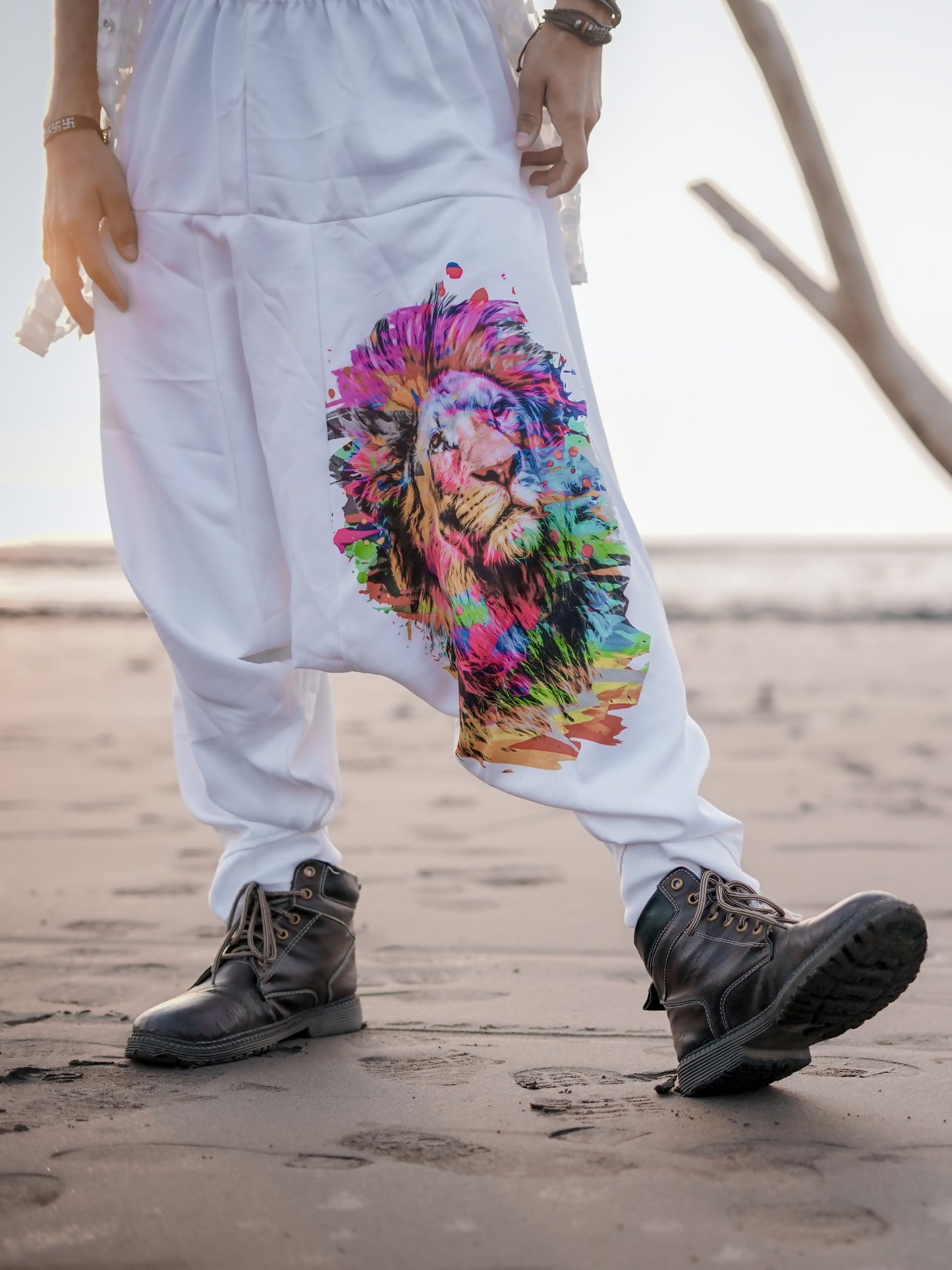 Men's Holi Party Special Lion Print Harem Pants For Dance Travel