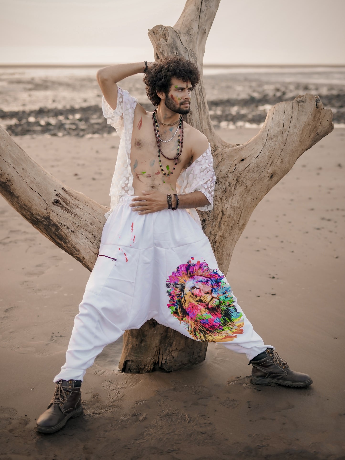 Men's Holi Party Special Lion Print Harem Pants For Dance Travel