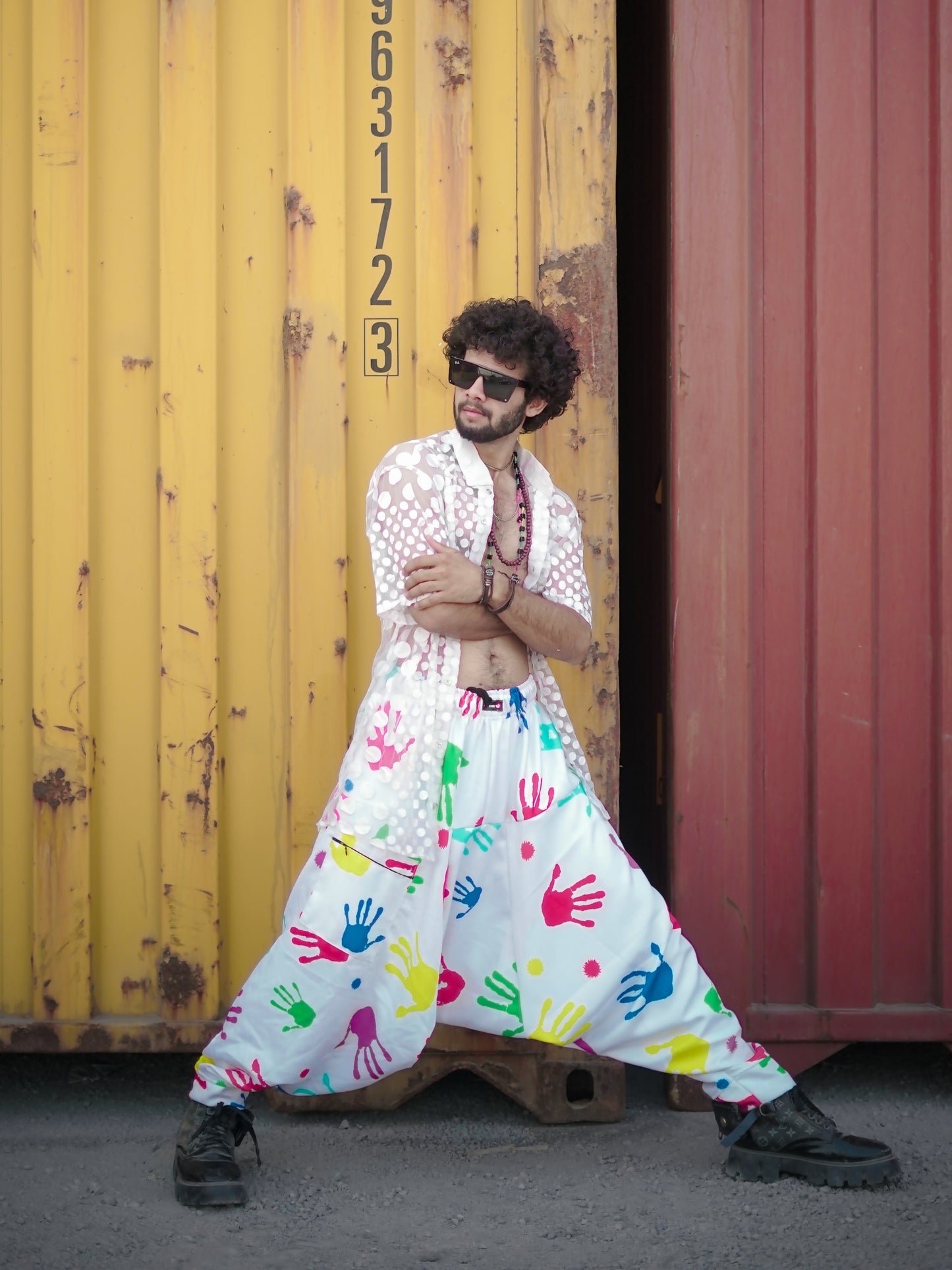 Men's Holi Party Special Multi Colour Harem Pants For Dance Travel