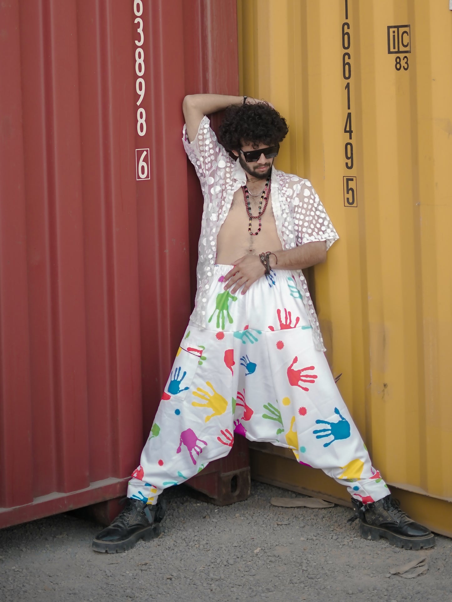 Men's Holi Party Special Multi Colour Harem Pants For Dance Travel