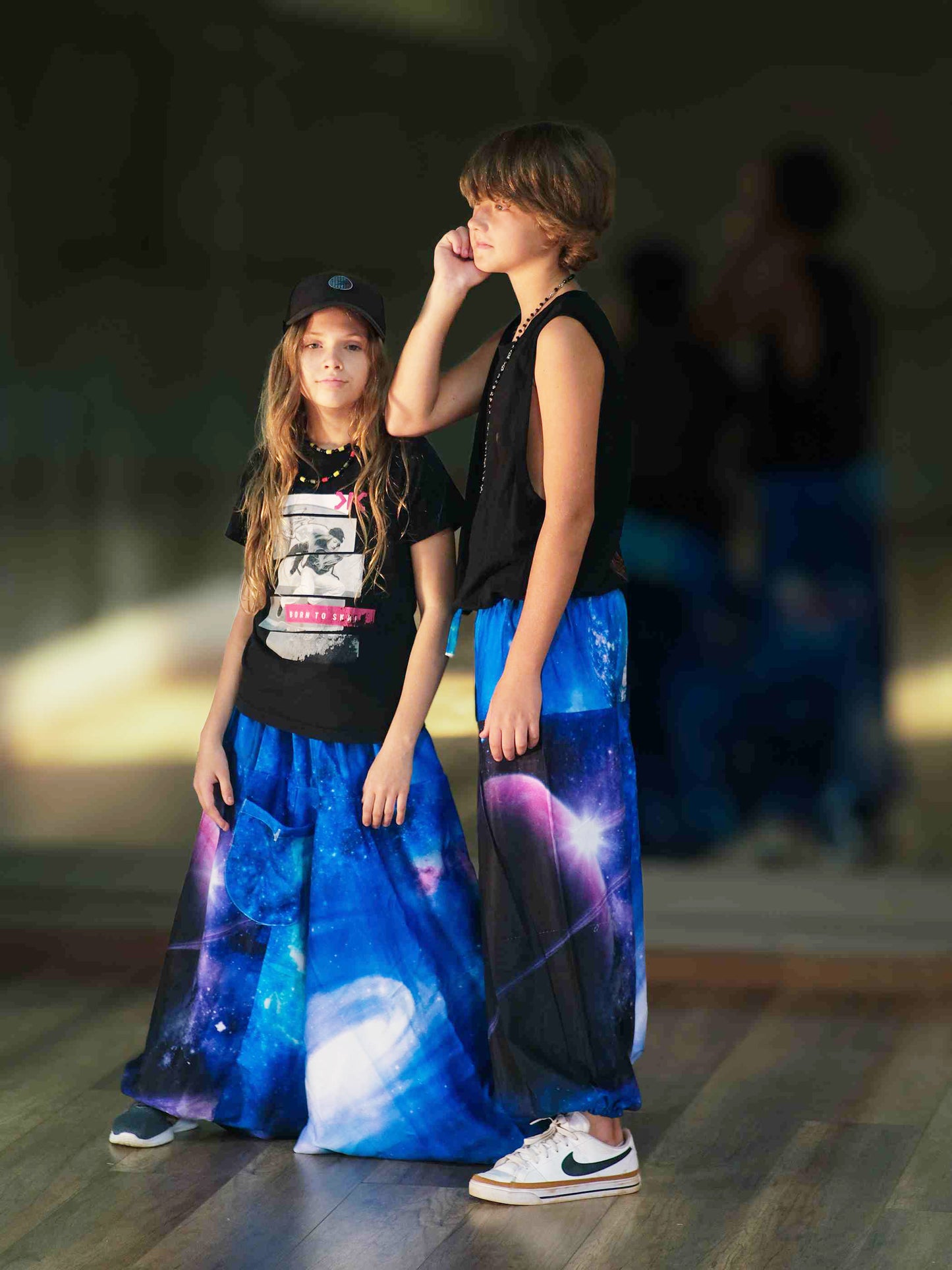Girl's Kids Galaxy Print Alibaba Baggy Harem Pants For Dance