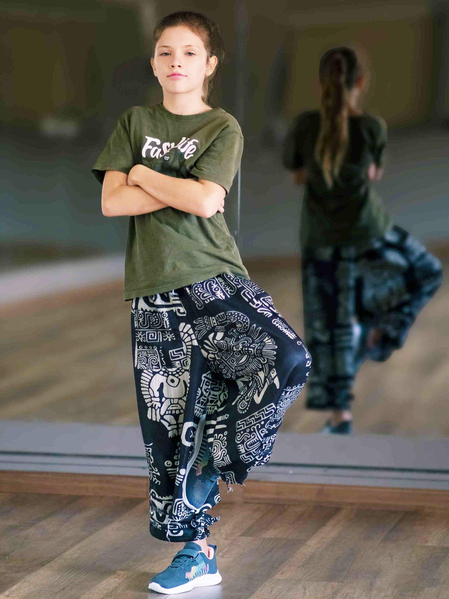 Girl's Kids Tribal Print Baggy Harem Pants For Dance