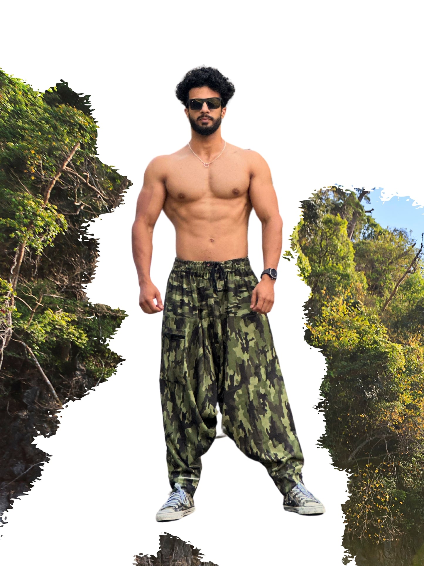 Men's Harem Pants For Travel Dance | Military Camouflage CAMO Print