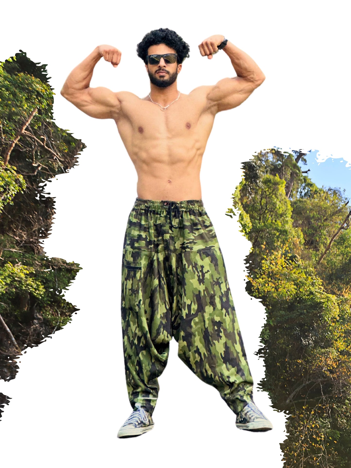 Men's Harem Pants For Travel Dance | Military Camouflage CAMO Print