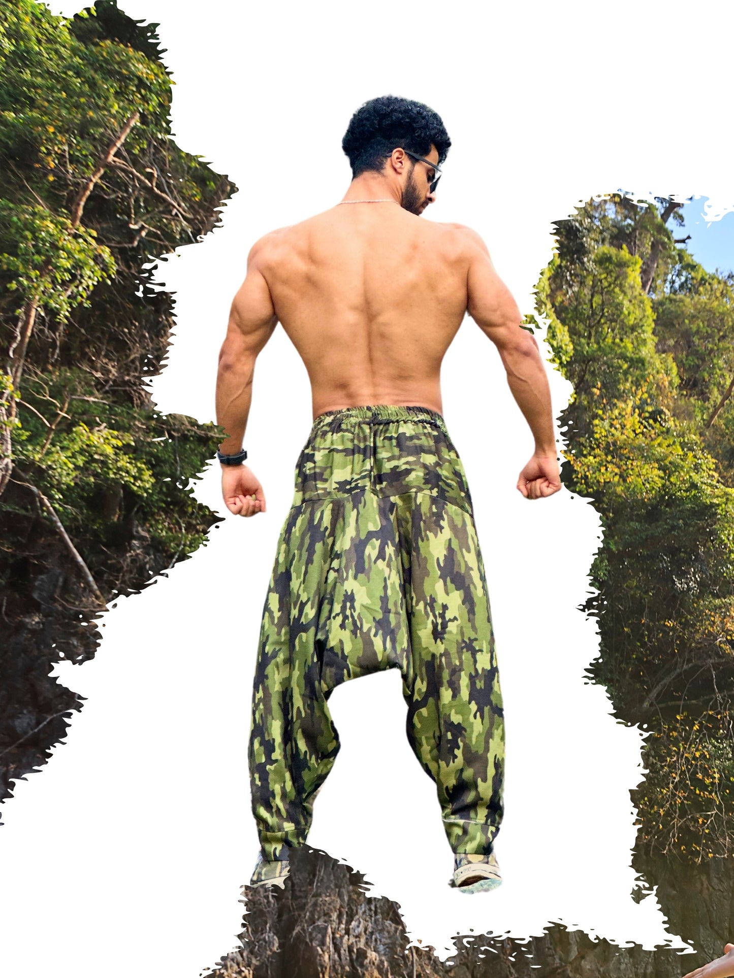 Men's Harem Pants For Travel Dance | Military Camouflage CAMO Print