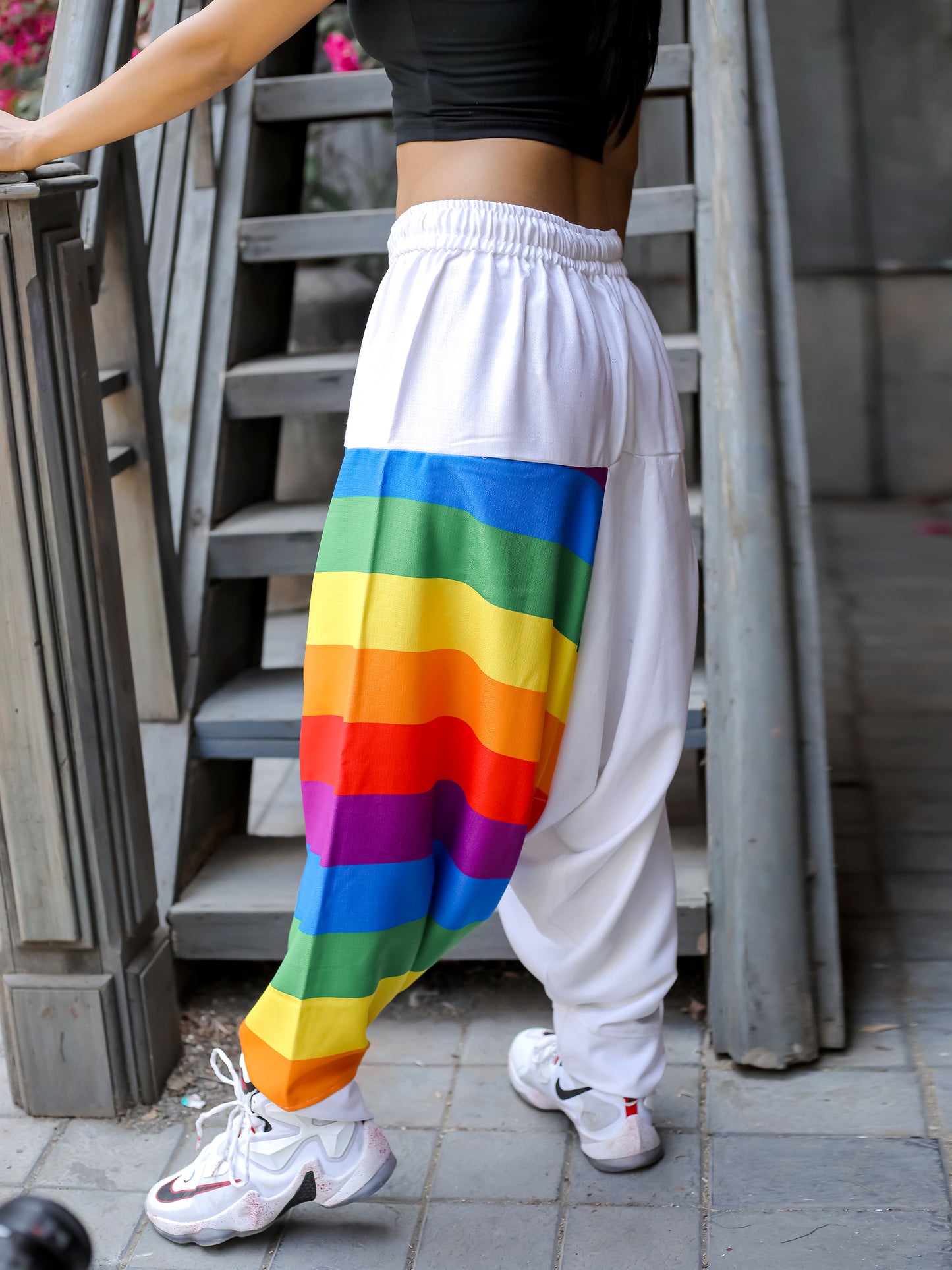 Women's Multicolored Rainbow Print Harem Pants For Travel Dance Yoga