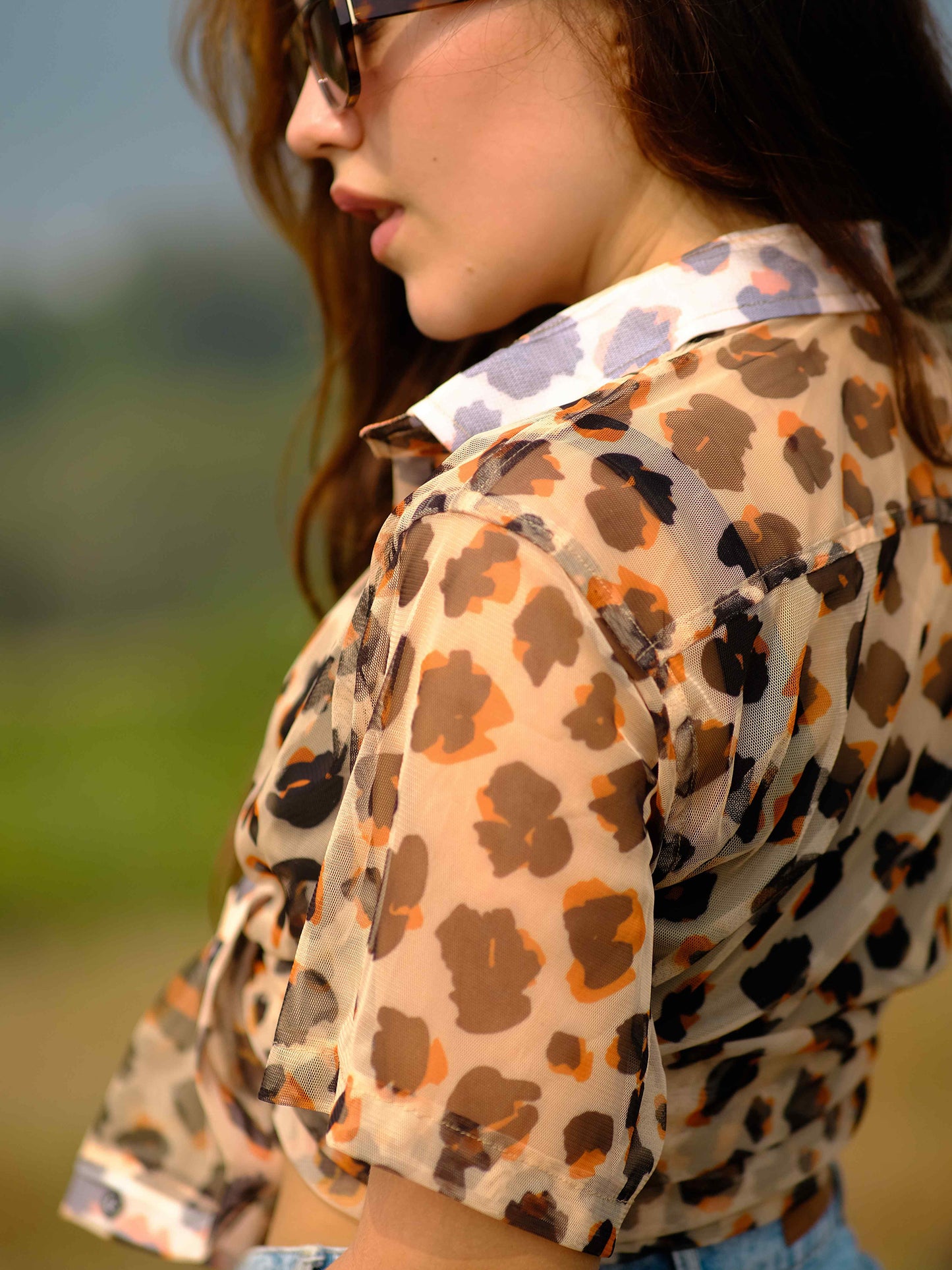 Women's Leopard Cheetah  Print Travel Shirt