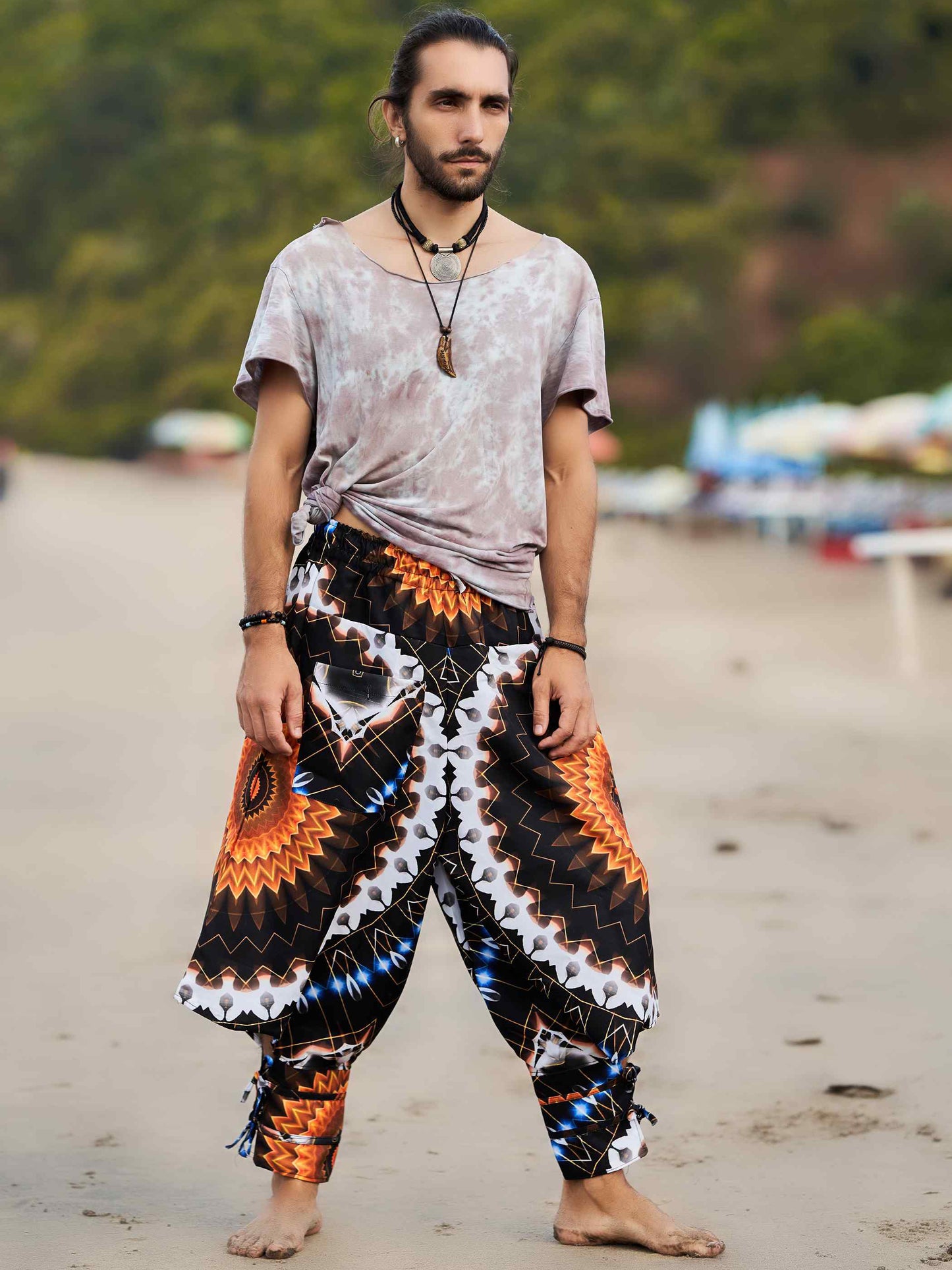 Buy Men's Flashy Flower Harem Unisex Pants For Dance Yoga and Travel