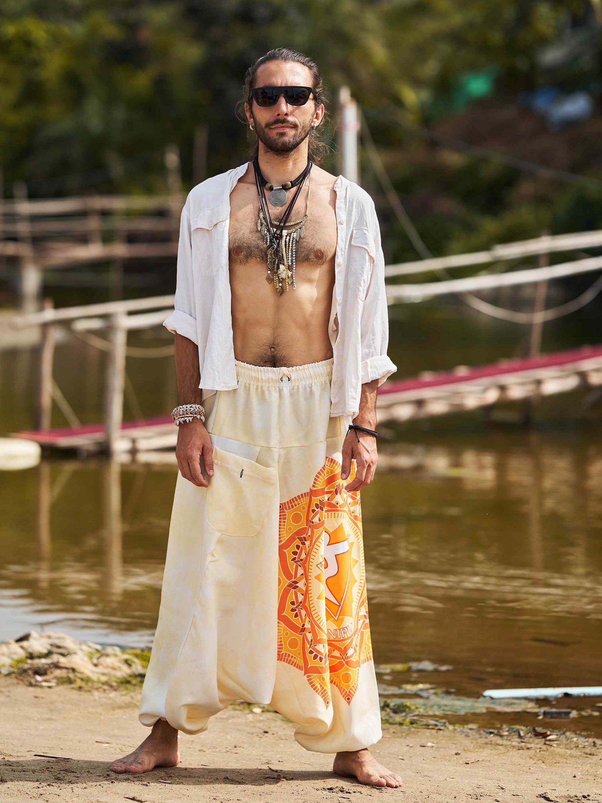 Buy Men's Mandala Print Dhoti Balloon Unisex Harem Pants For Travel Yoga Dance