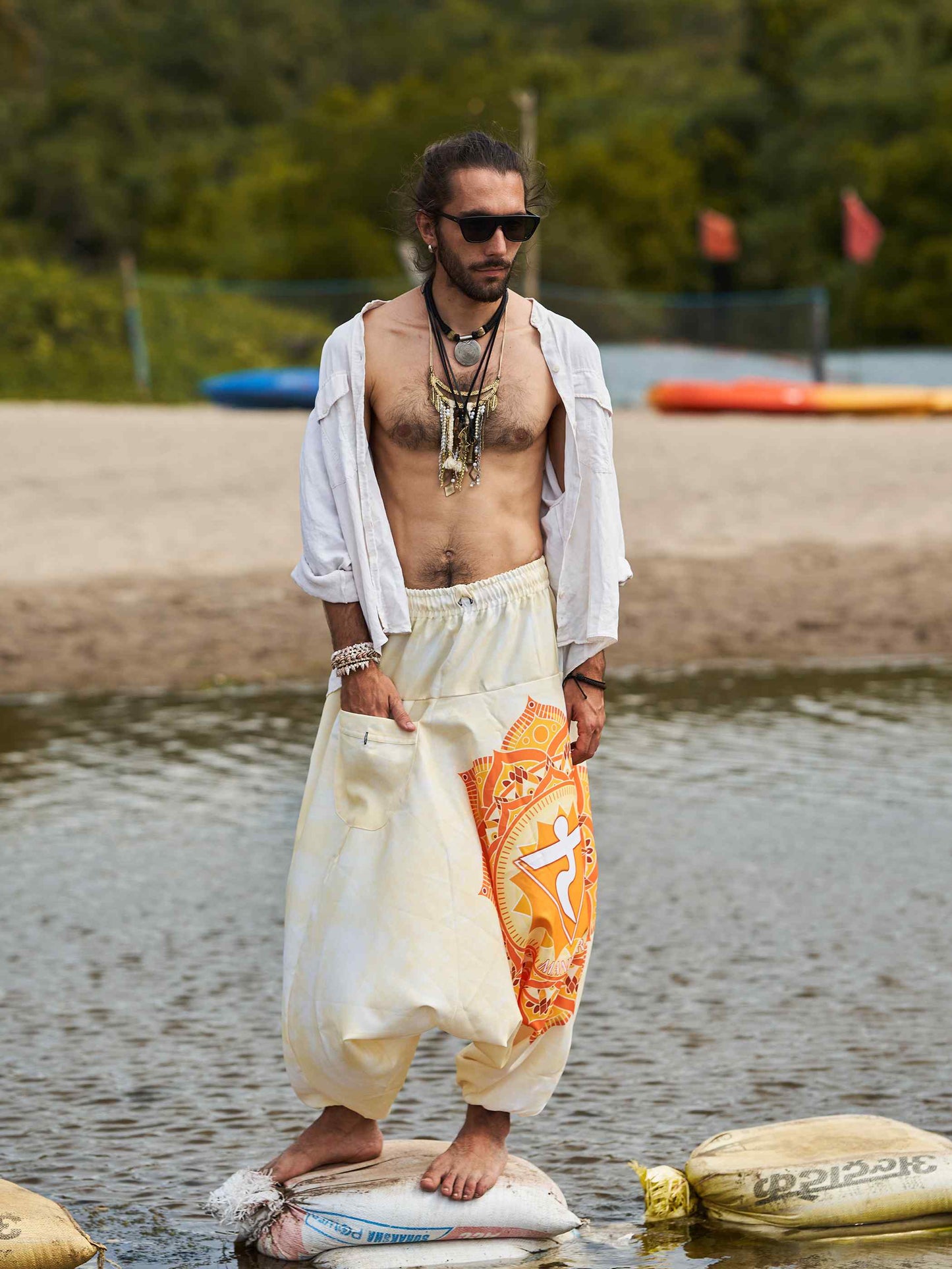 Buy Men's Mandala Print Dhoti Balloon Unisex Harem Pants For Travel Yoga Dance
