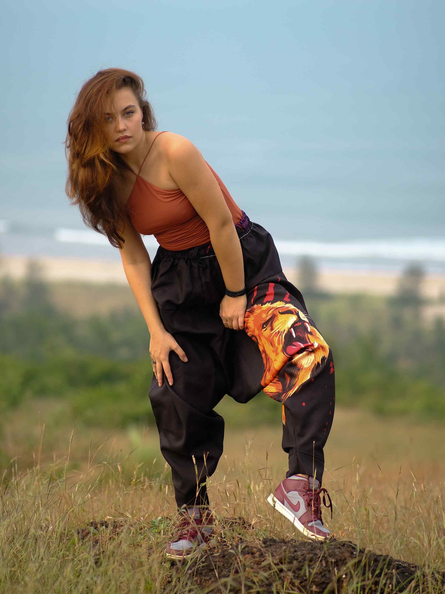 Buy Women's Lion Print Hippy Baggy Harem Pants For Travel Dance Yoga