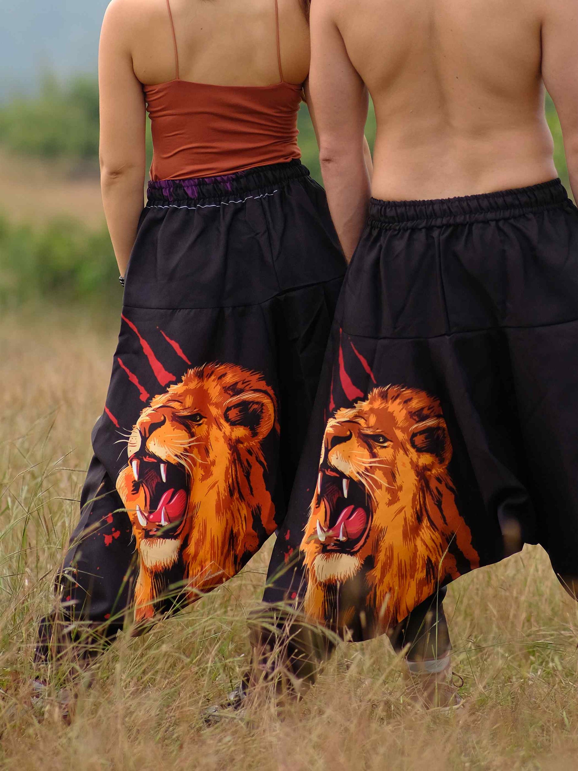 Buy Unisex Couple Lion Animal Print Hippy Boho Harem Pants For Yoga Dance  Travel – Enimane
