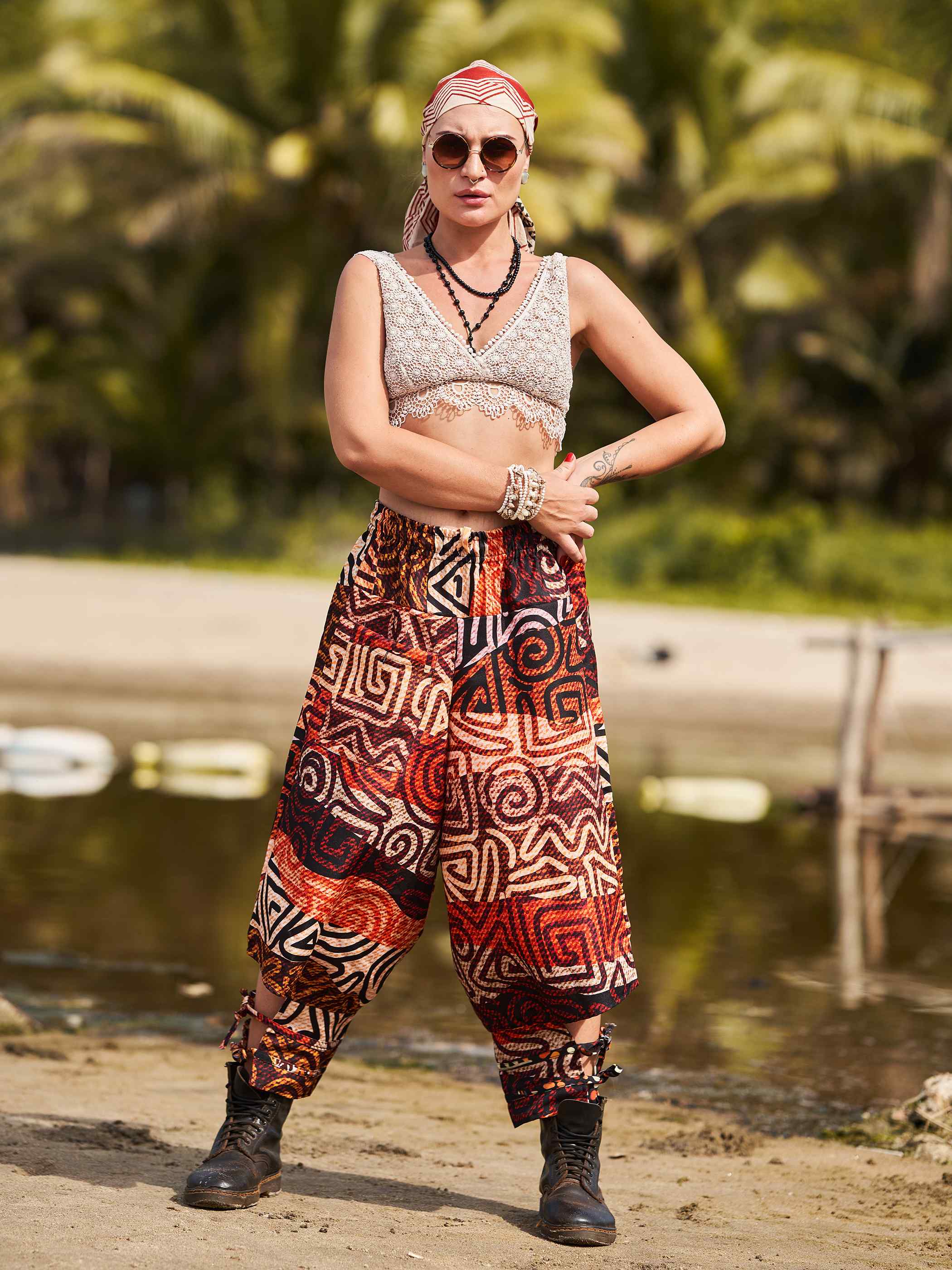 Buy Womens Flowy Graphic Printed Hippy Harem Pants For Travel Yoga Dance   Enimane