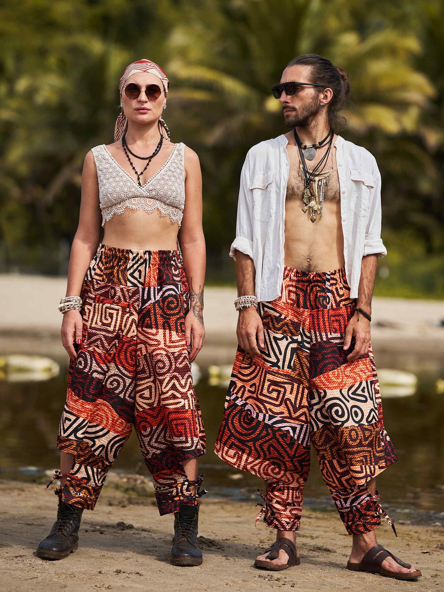 Buy Women's Flowy Graphic Printed Hippy Harem Pants For Travel Yoga Dance