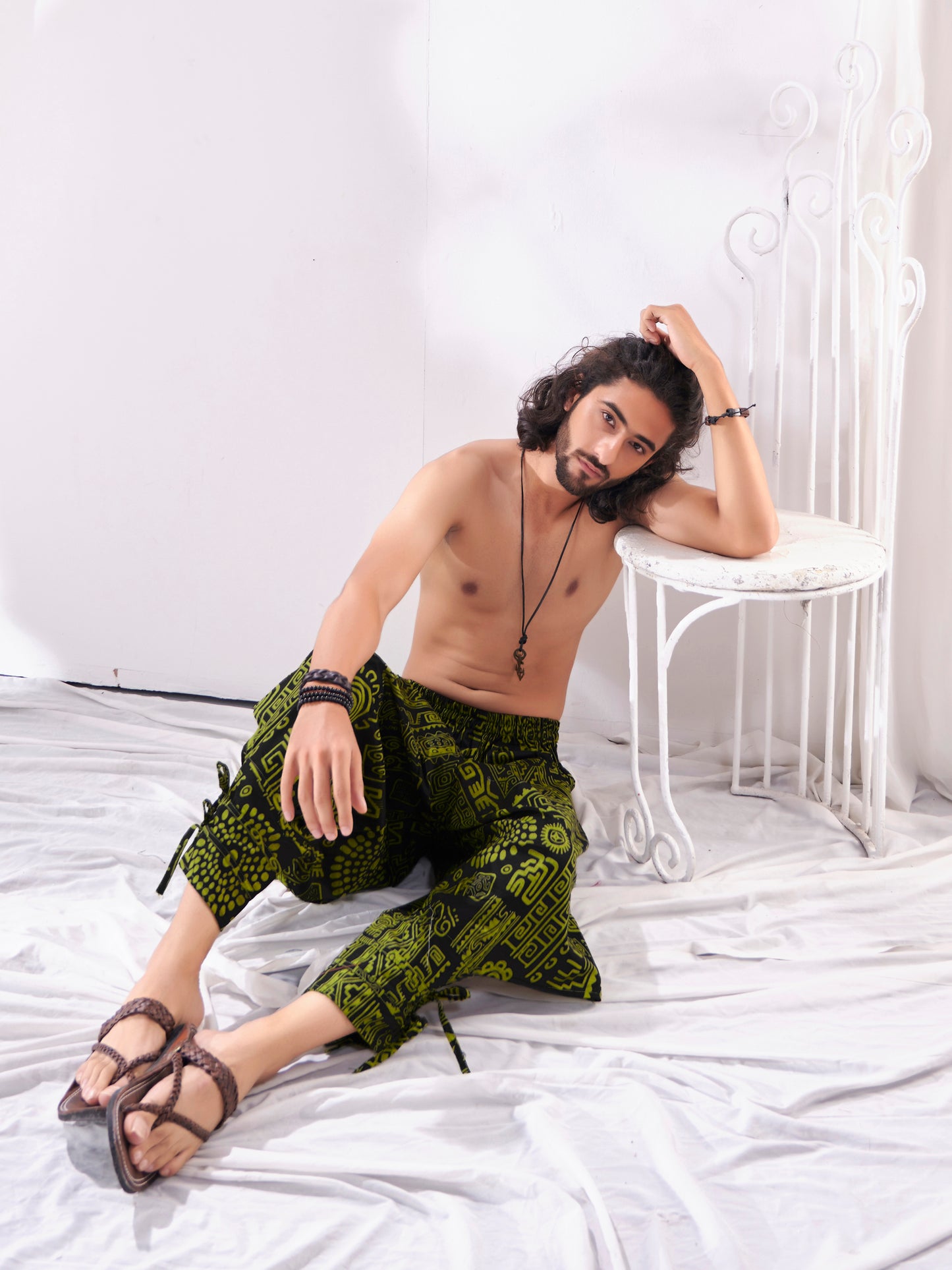 Buy Men's Arabic Neon Green Baggy Boho Hippy Harem Pants Unisex Yoga Dance Freesize Track Pant