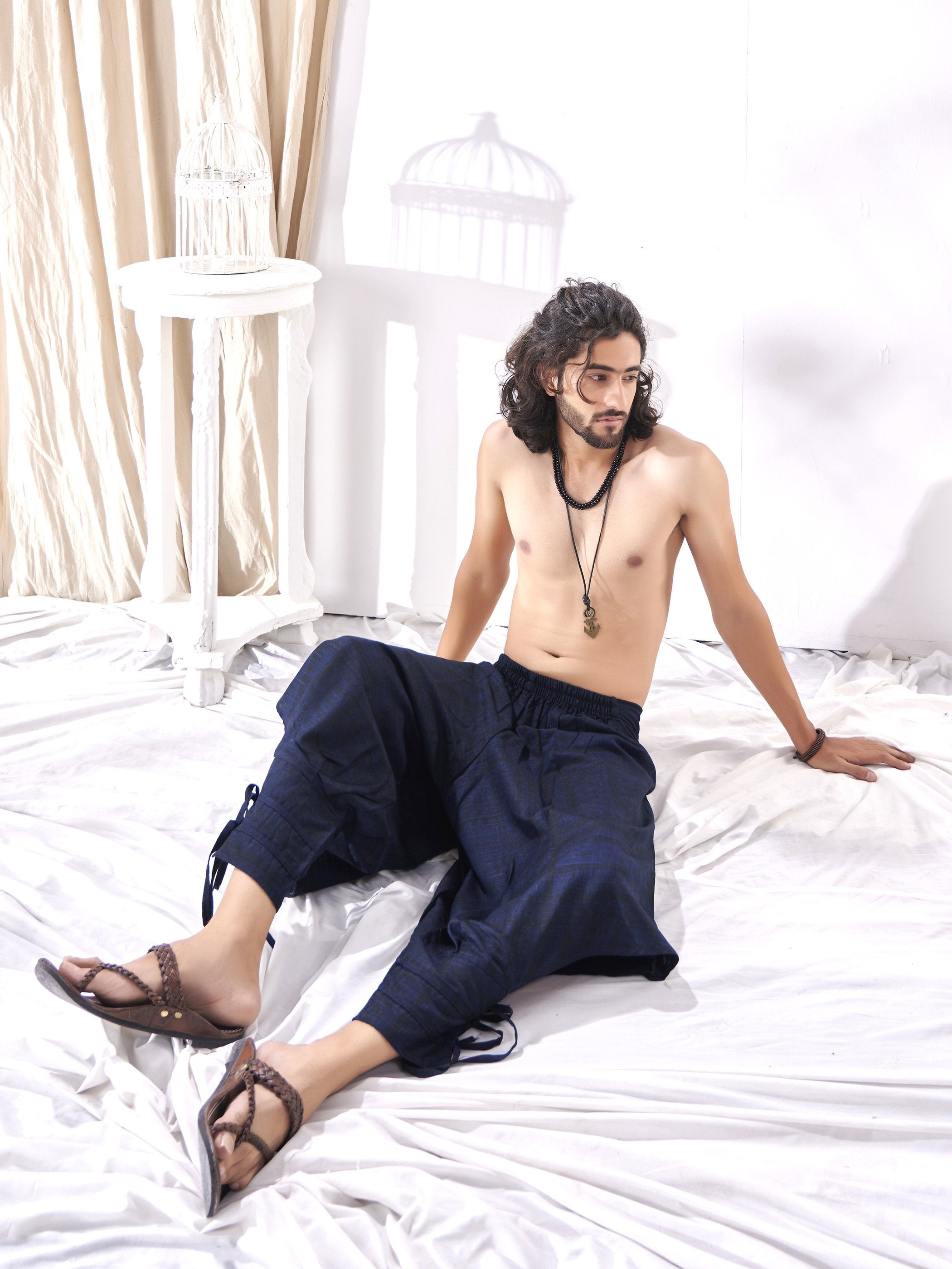 Buy Navy Blue Stylish Gelyu Hippie Boho Harem Pants For Yoga Dance Travel  Unisex Pants – Enimane