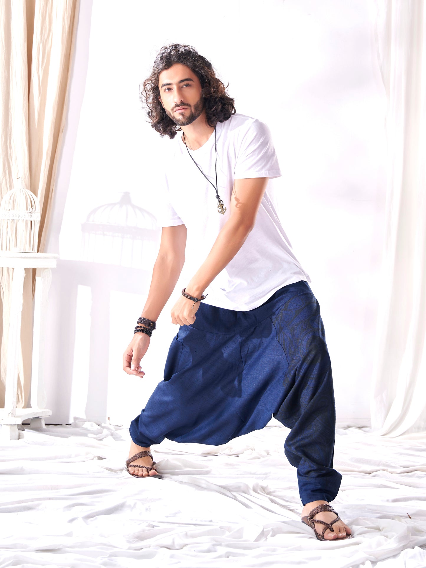 Buy Men's Casual Hippy Boho Baggy Tibetan Harem Pant For Yoga Dance Travel Track