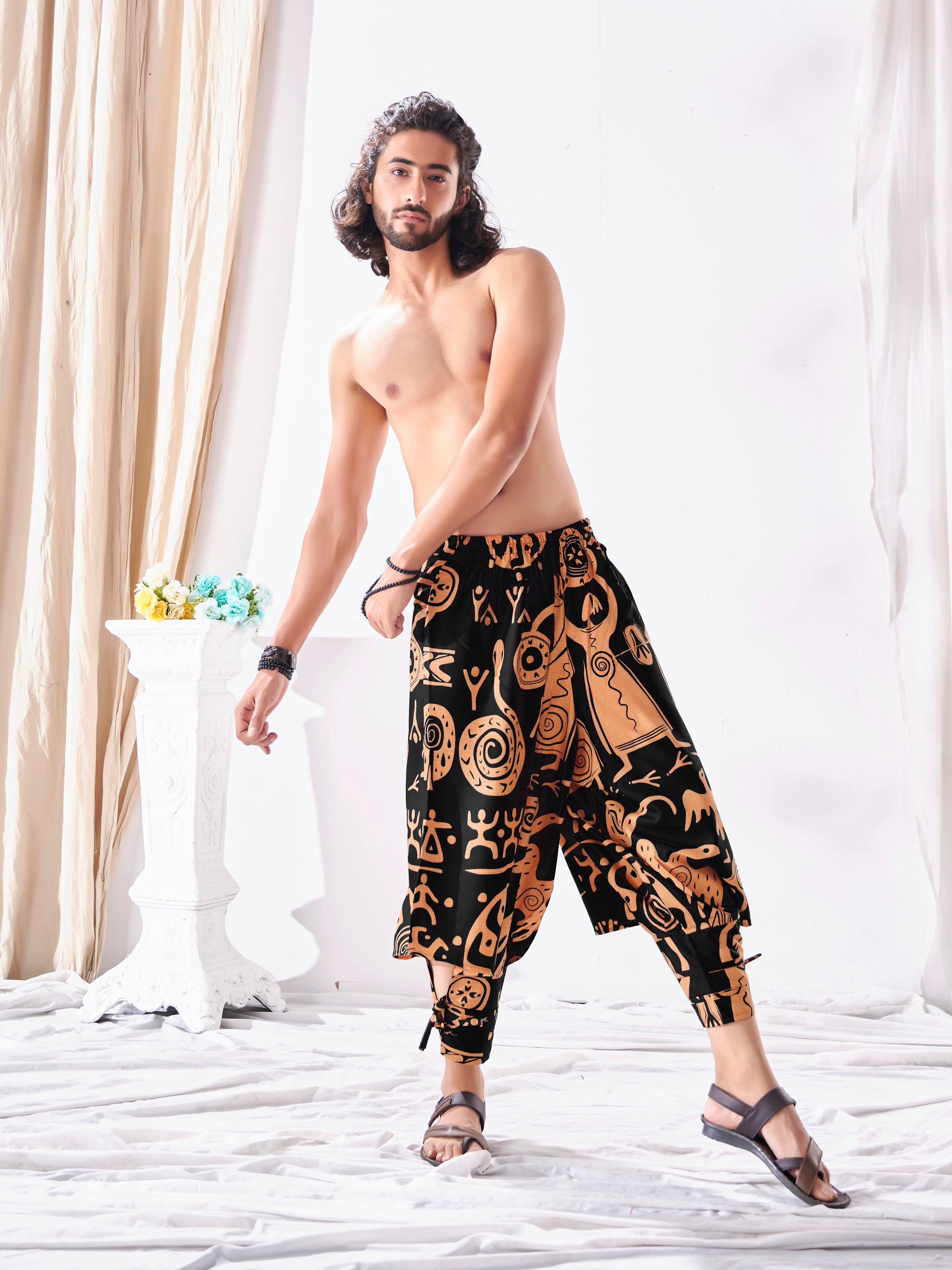 HoWD Men's Casual Solid Color Baggy Trousers Belly Dance Yoga Harem Pants  Slacks - Walmart.com
