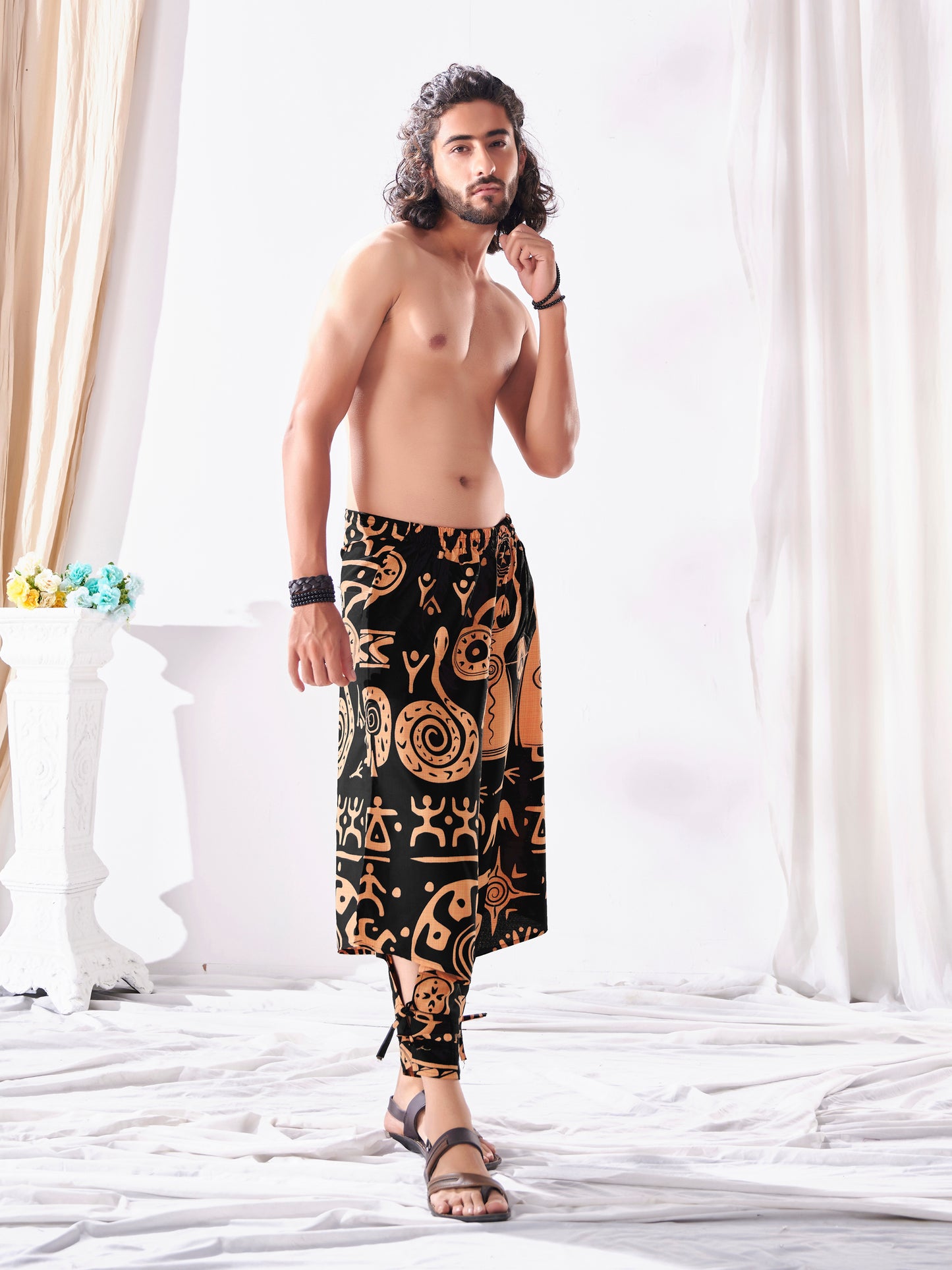 Buy Men's Tribal Print Hippie Harem Balloon Boho Pants For Yoga Dance