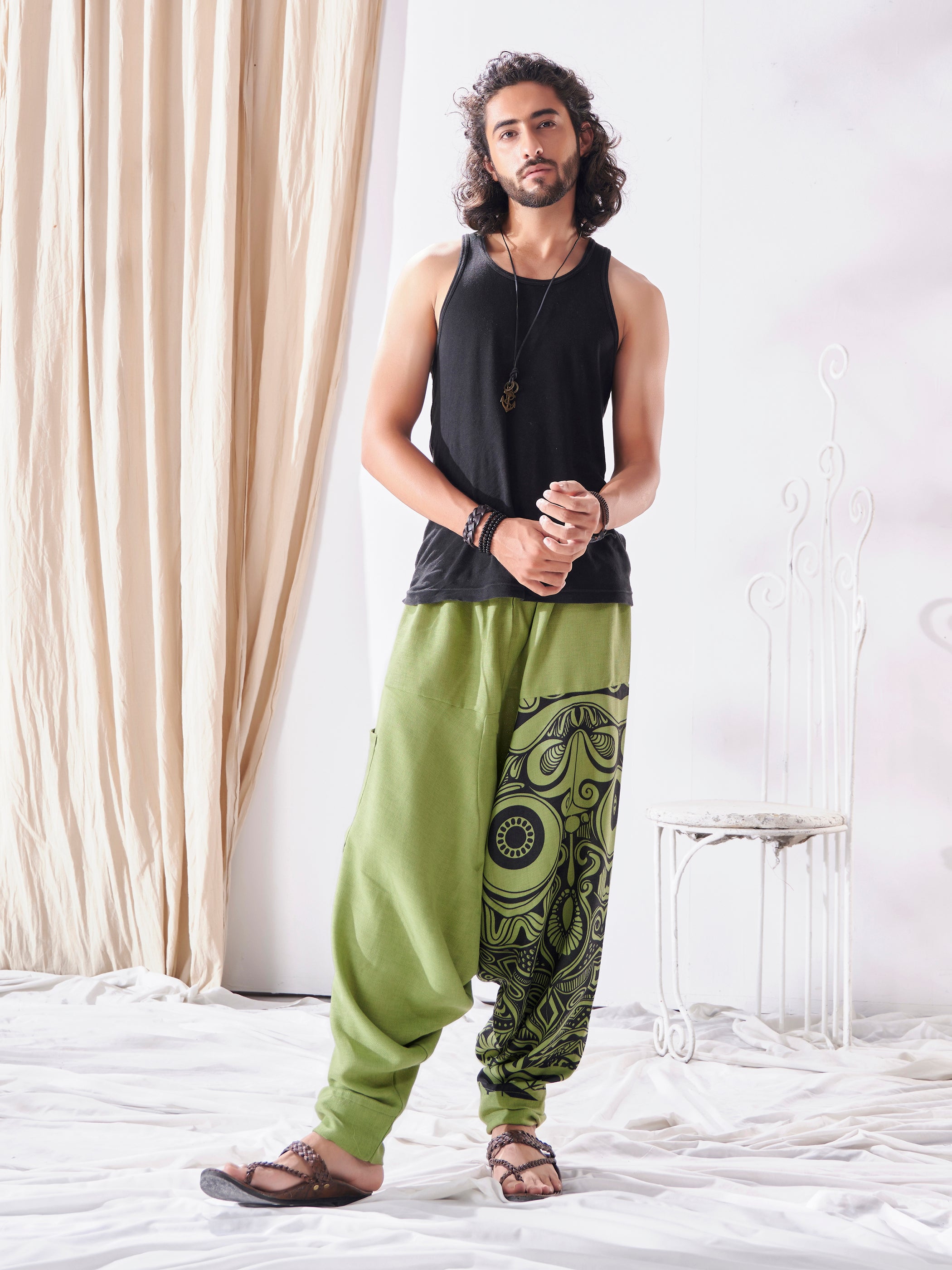 Sunaei Mens Baggy Harem Pants Solid Drop Crotch Yoga Pants India | Ubuy