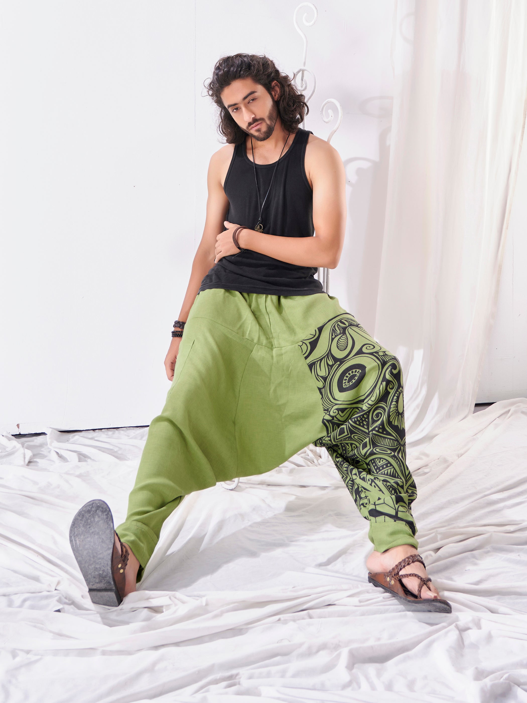 Buy Men's Parachute Style Genie Hippy Boho Harem Pants Unisex Yoga Dance  Track Pant – Enimane