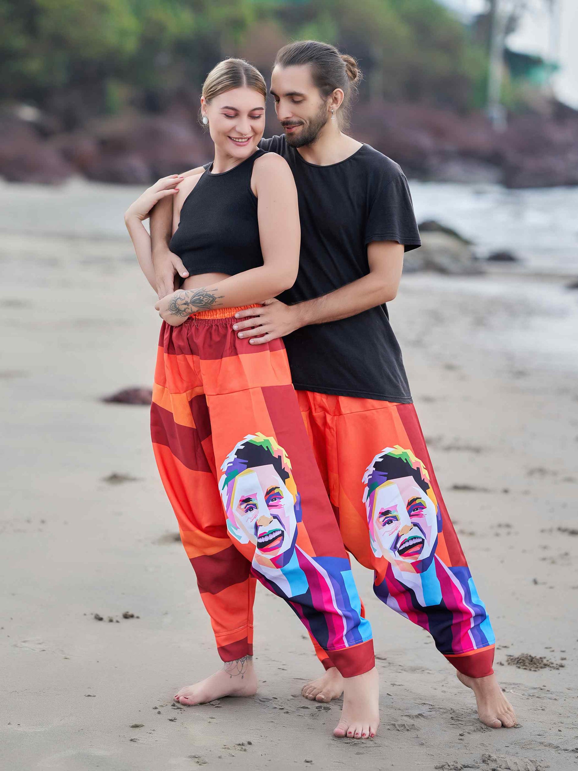Buy Unisex Couple Lion Animal Print Hippy Boho Harem Pants For Yoga Dance  Travel – Enimane